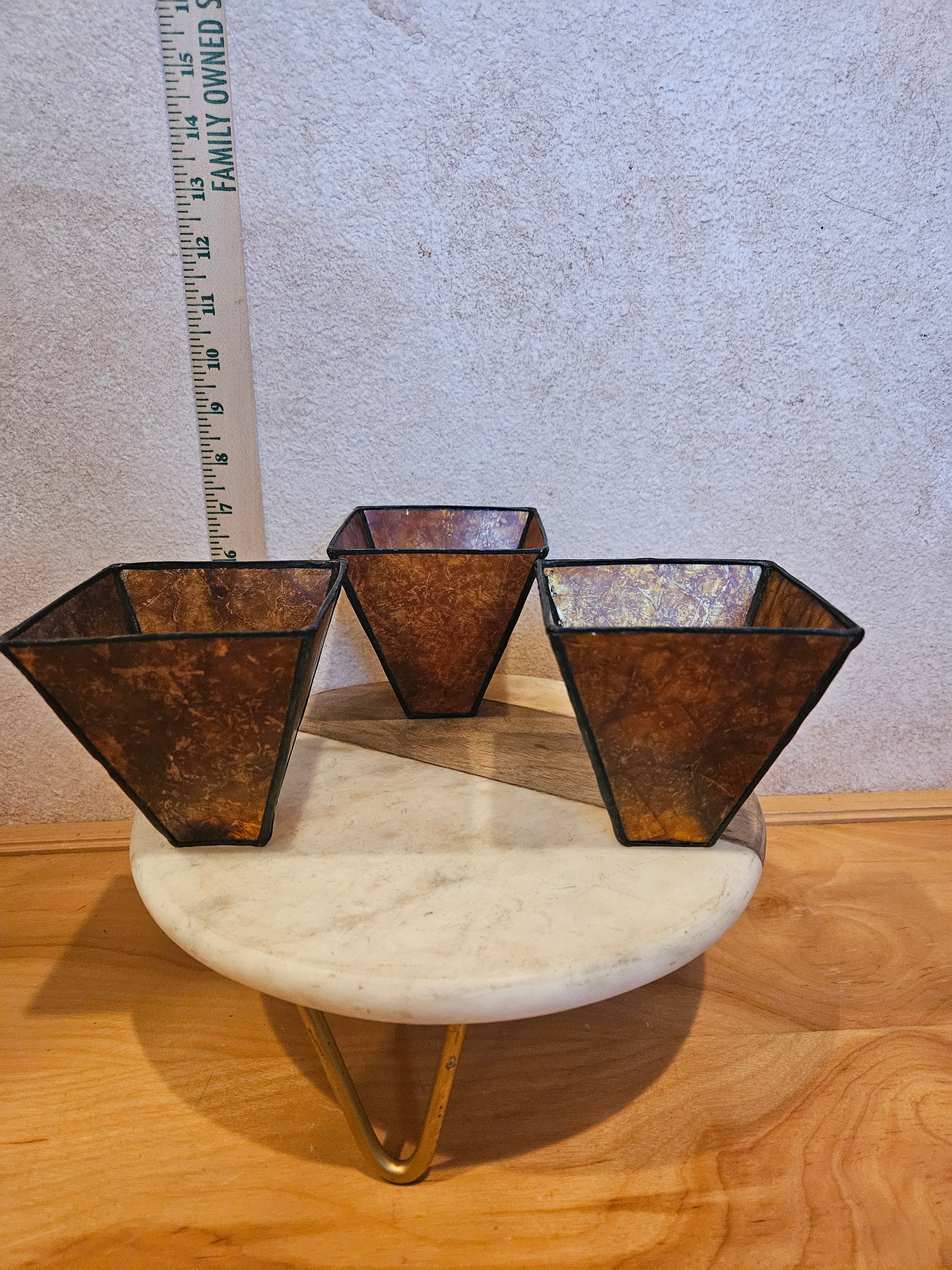 Set of Three Decorative Glass Vases