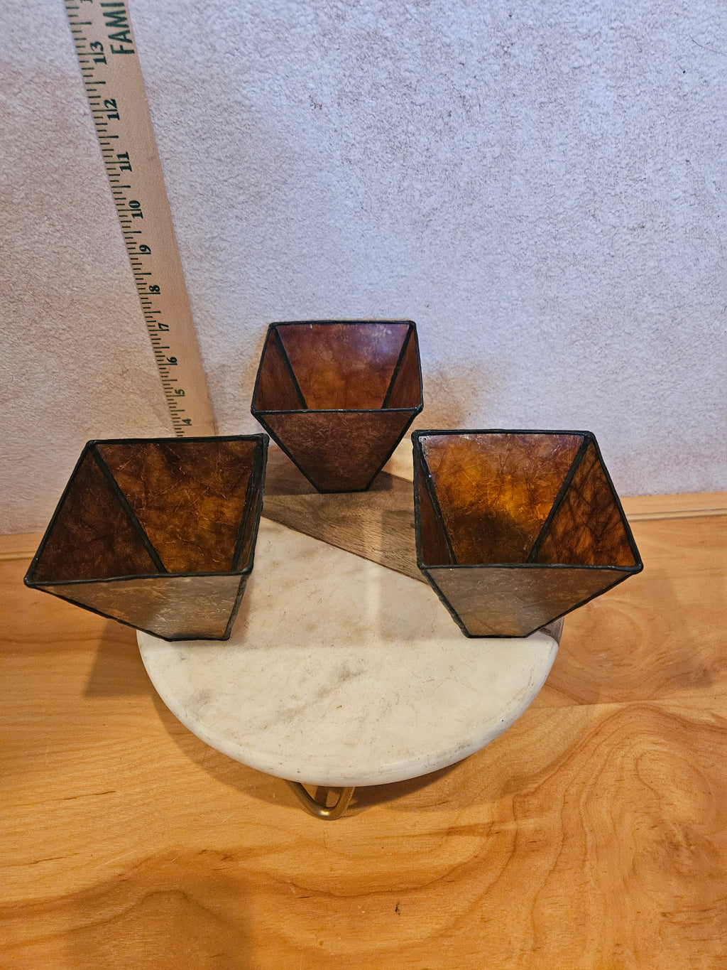 Set of Three Decorative Glass Vases
