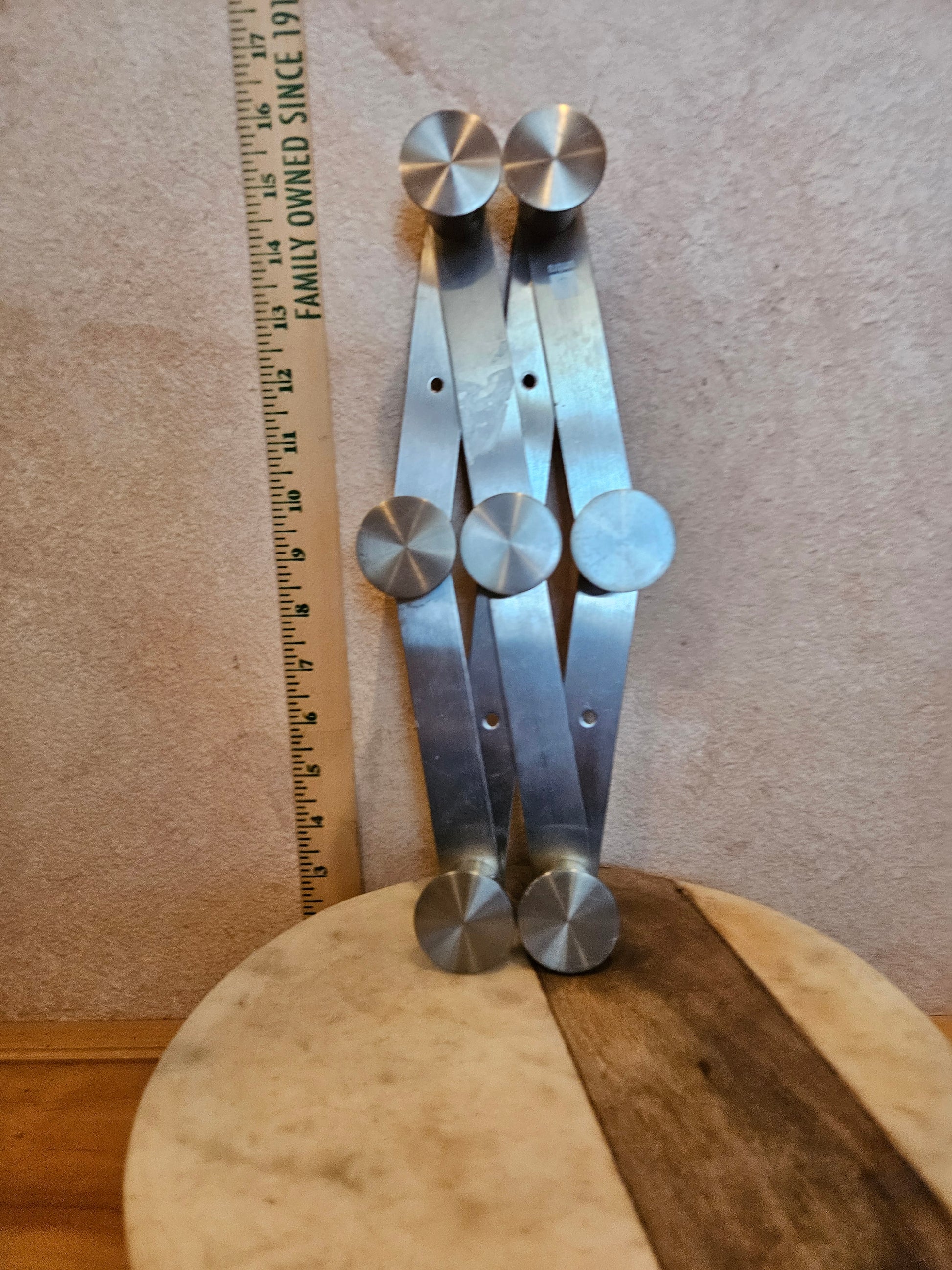 Modern Geometric Metal and Wood Decorative Stand