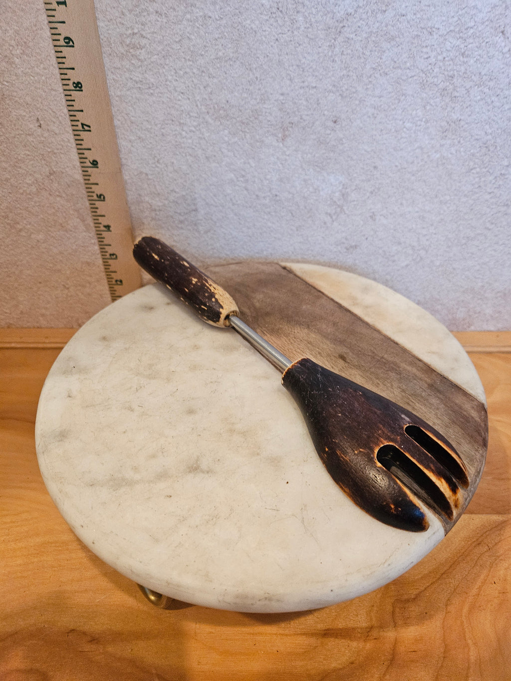 Wooden Salad Fork with Stainless Steel Handle