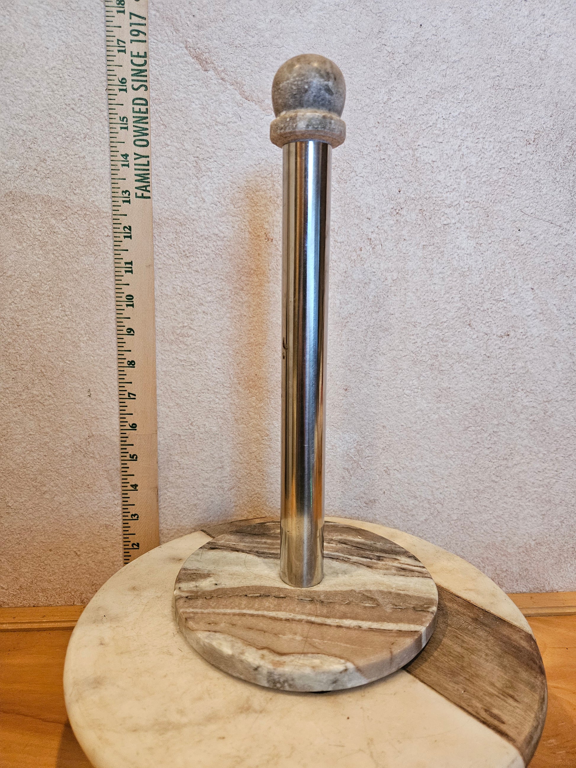 Marble and Metal Paper Towel Holder
