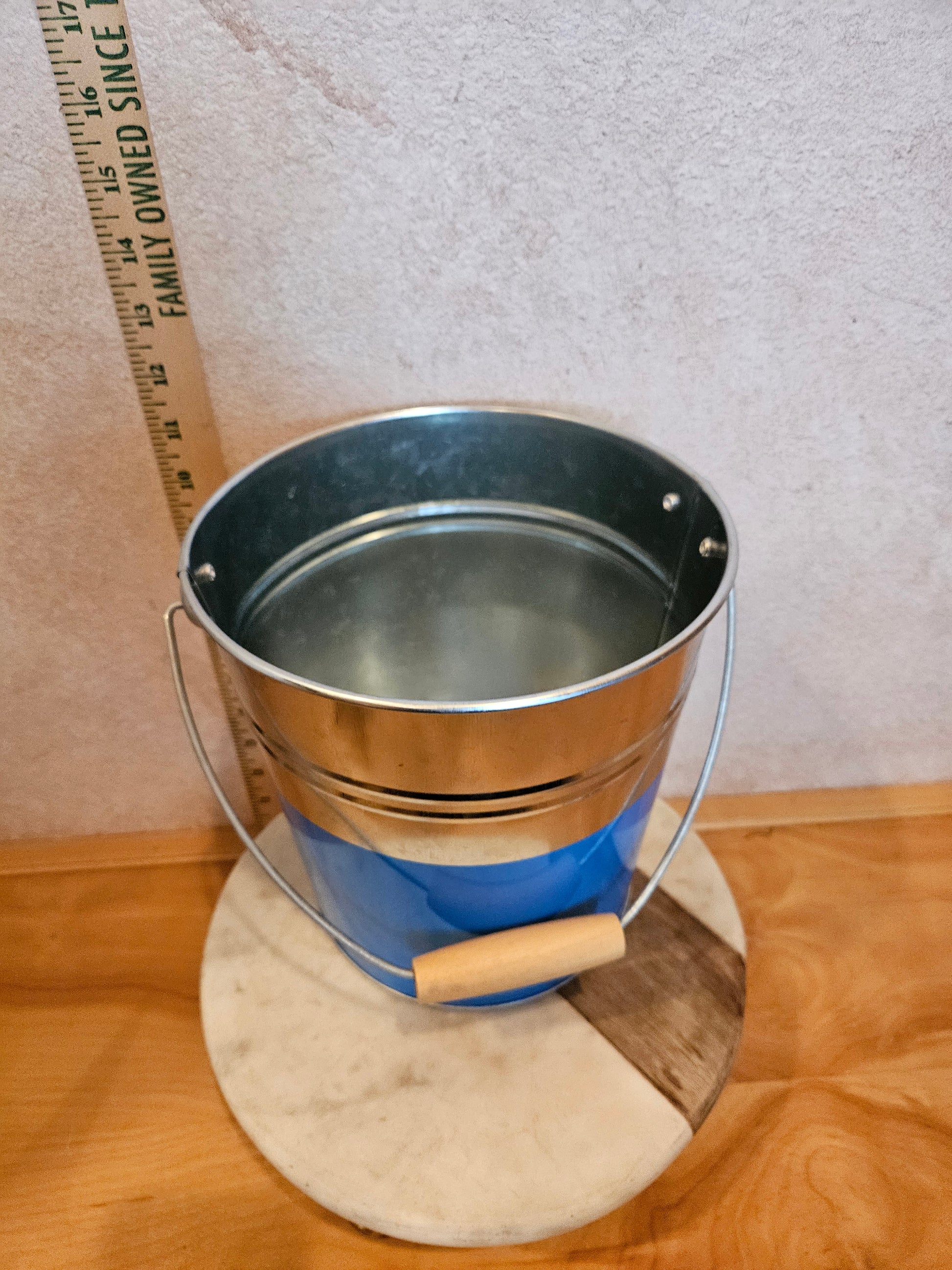 Metal Bucket with Blue Coating