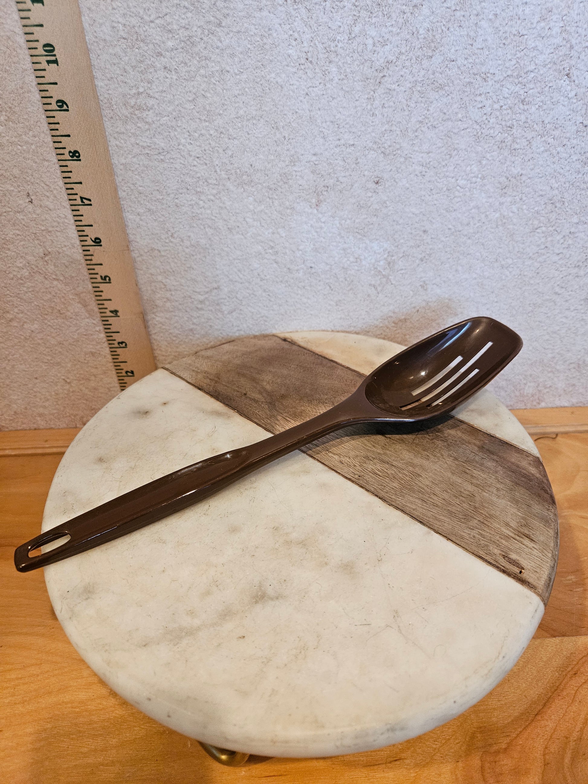 Brown Slotted Serving Spoon