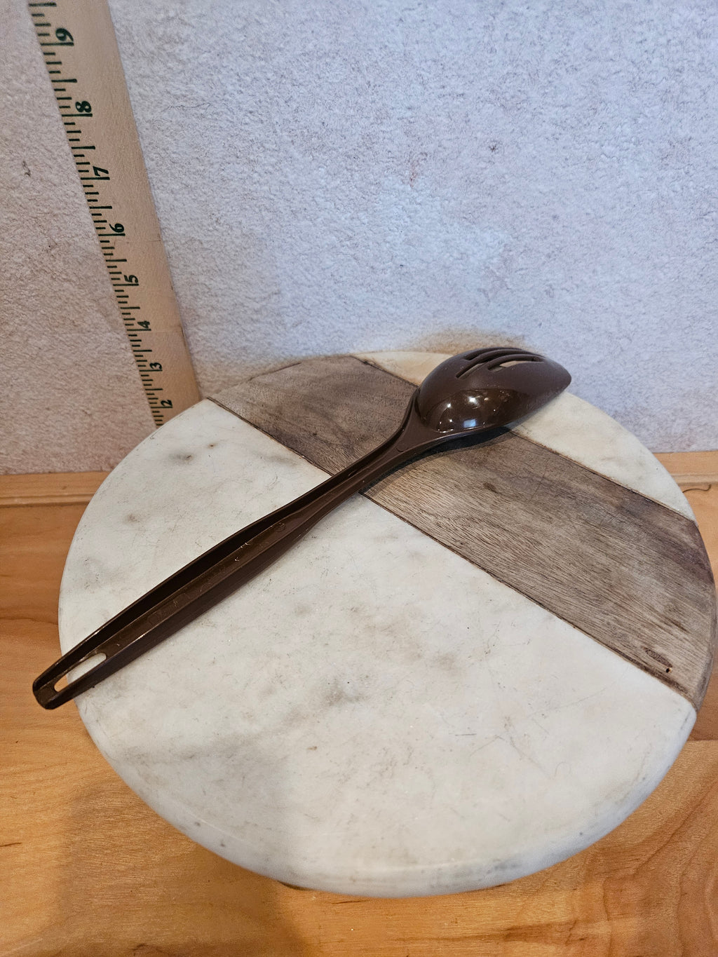 Brown Slotted Serving Spoon
