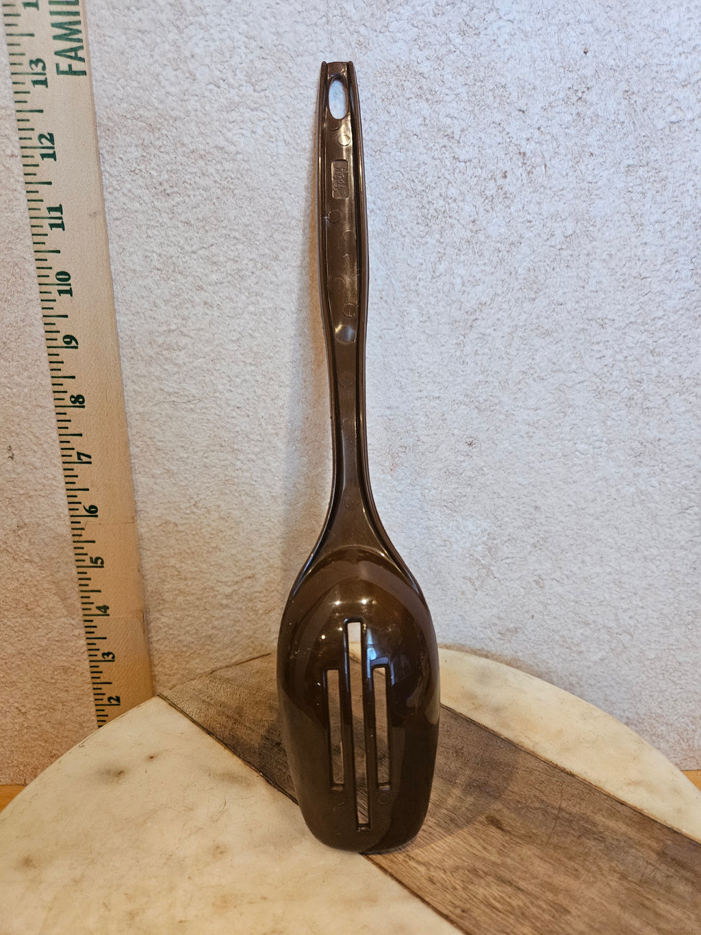 Brown Slotted Serving Spoon
