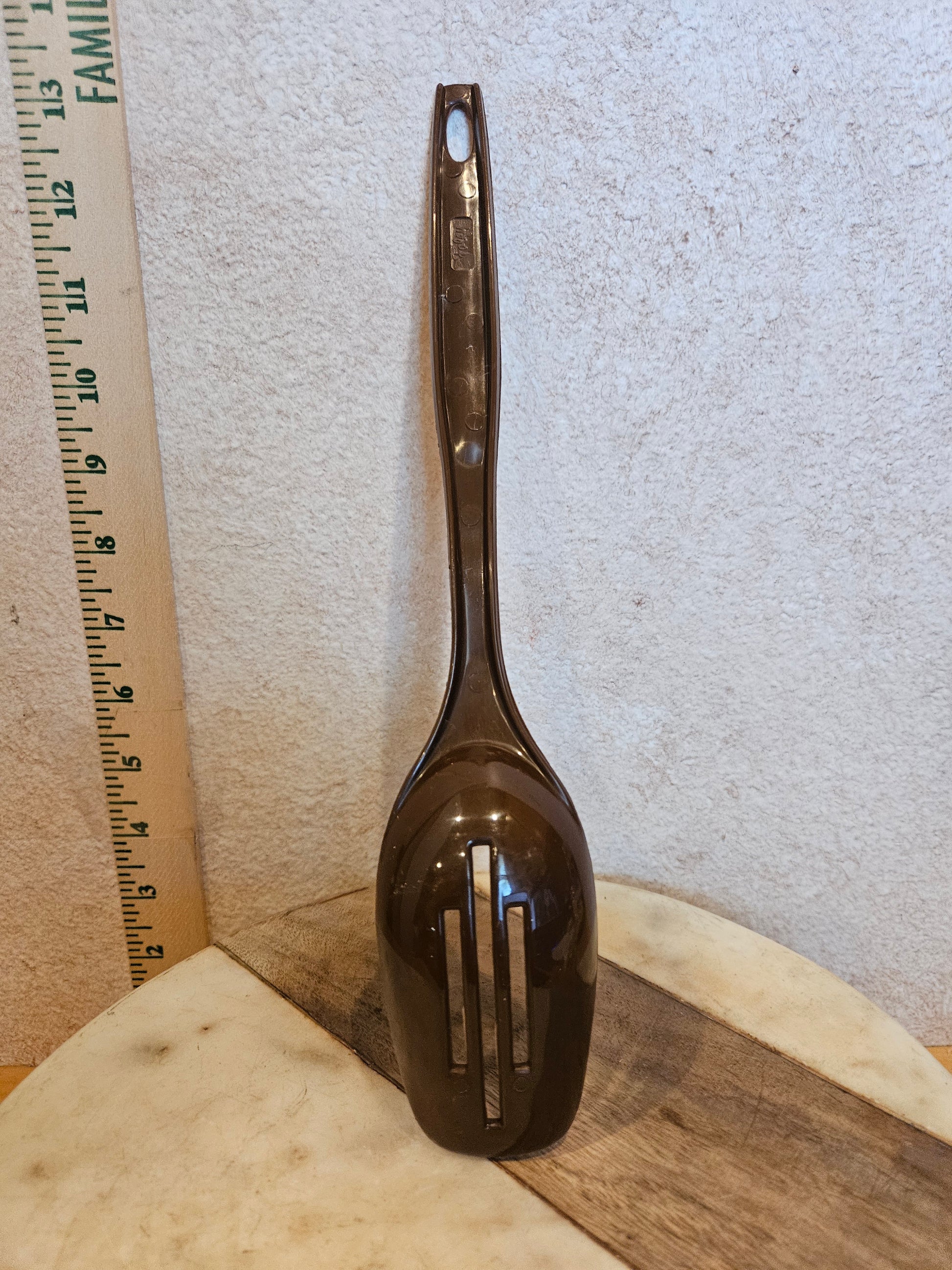 Brown Slotted Serving Spoon