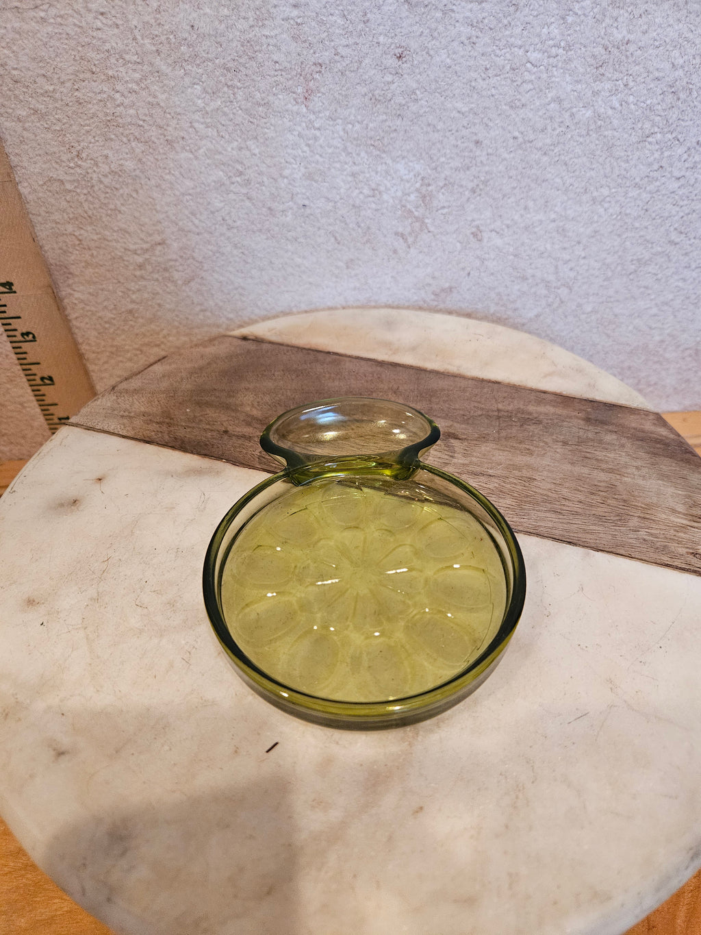 Vintage Green Glass Coasters Set