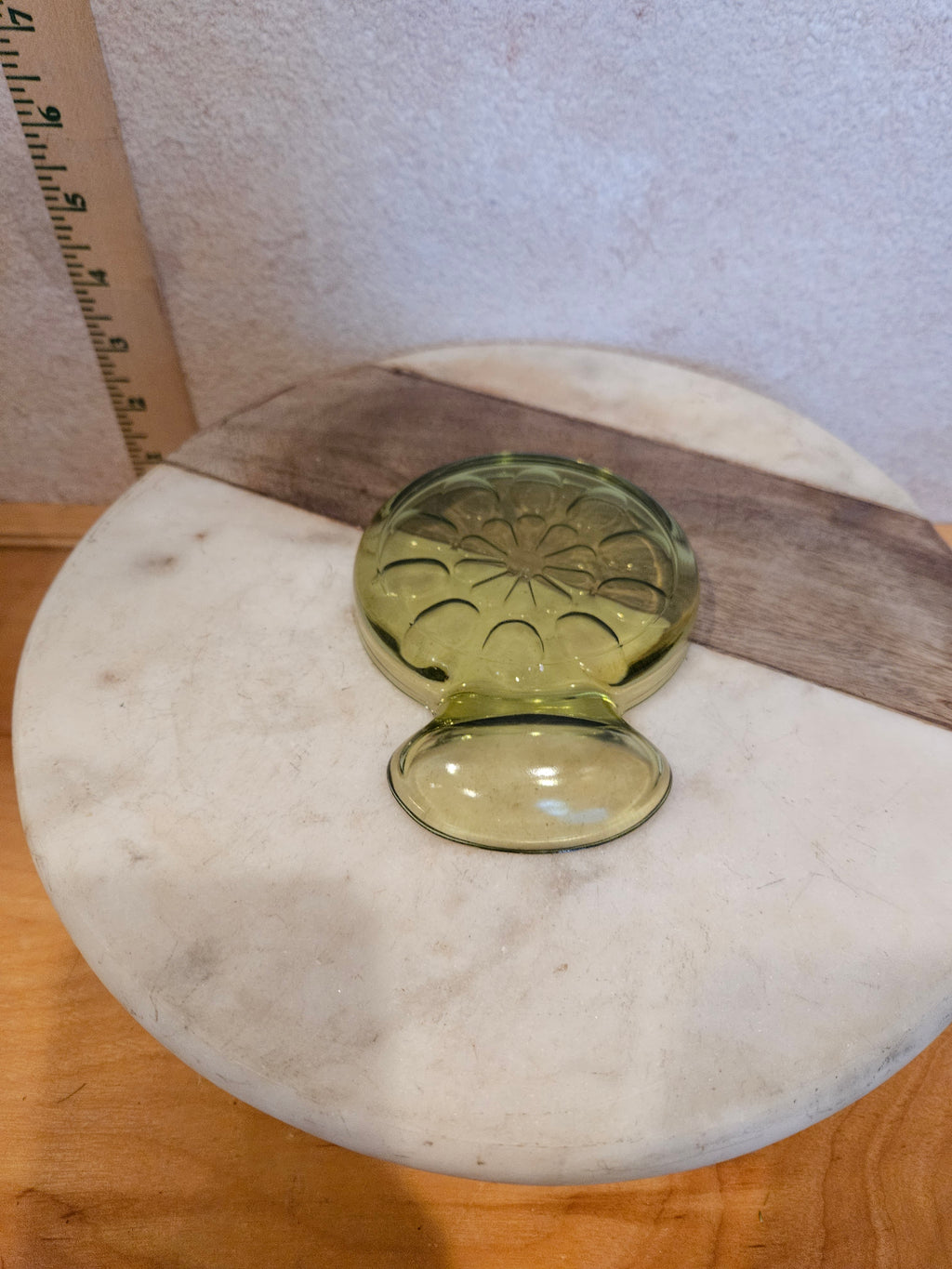 Vintage Green Glass Coasters Set