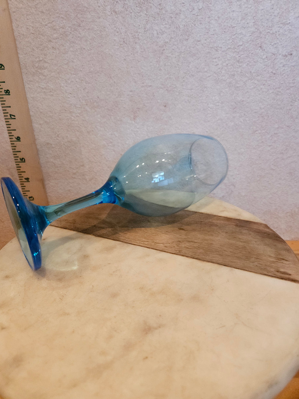 Turquoise Stemmed Goblet Glass