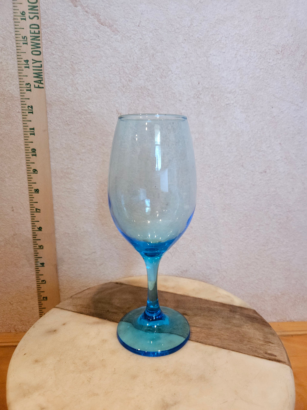 Turquoise Stemmed Goblet Glass