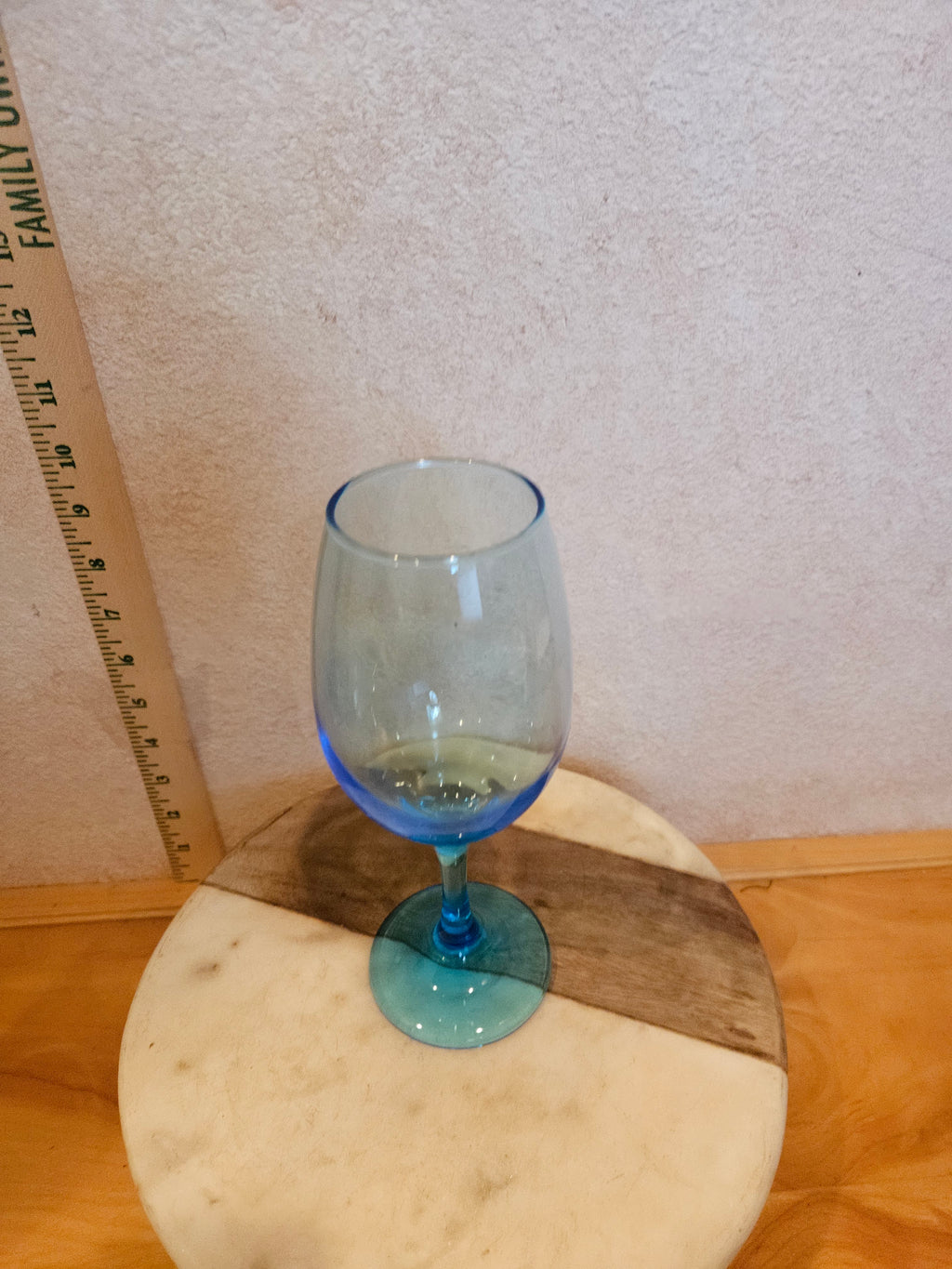 Turquoise Stemmed Goblet Glass