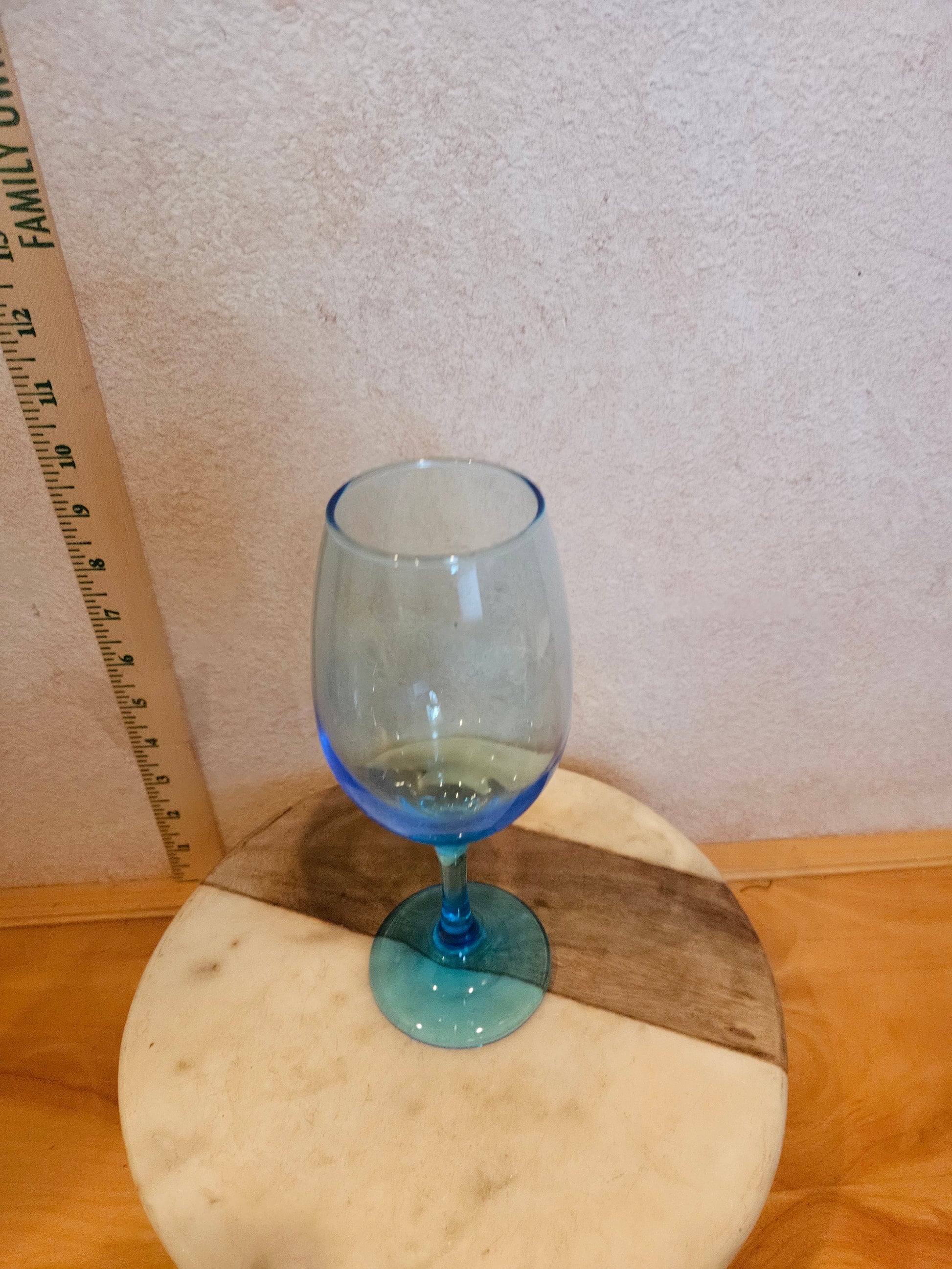 Turquoise Stemmed Goblet Glass