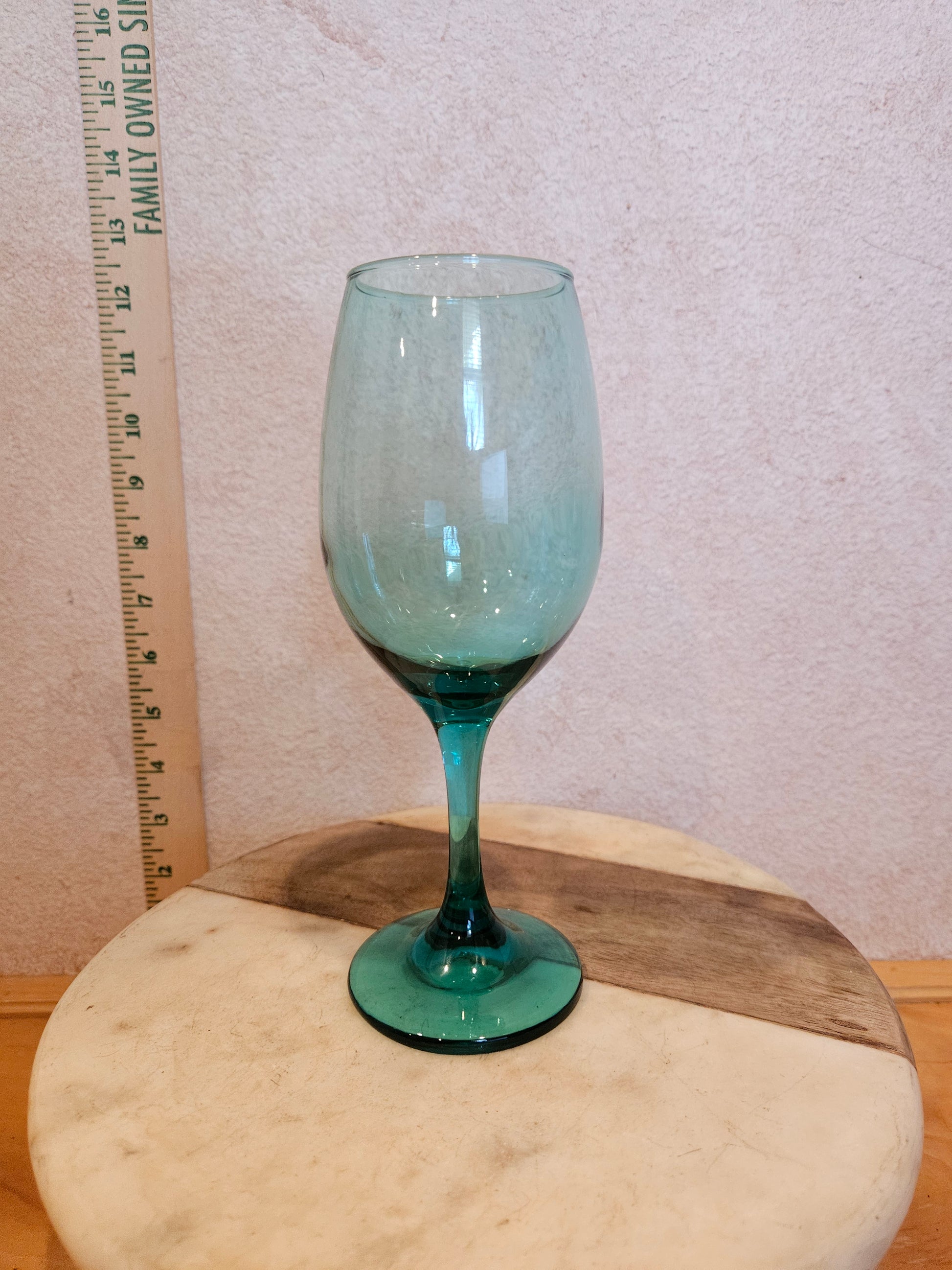Turquoise Stemmed Goblet Glass