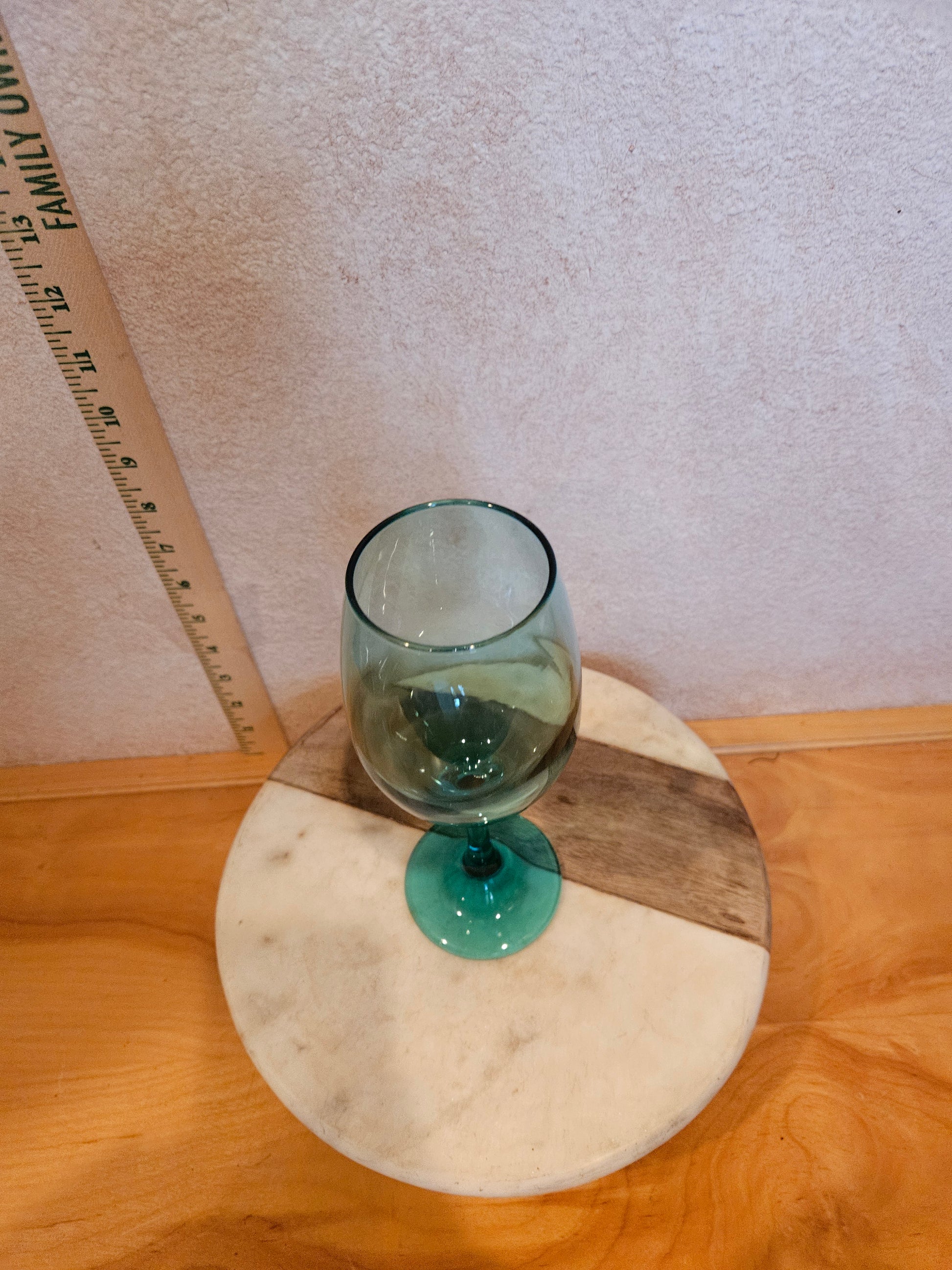 Turquoise Stemmed Goblet Glass