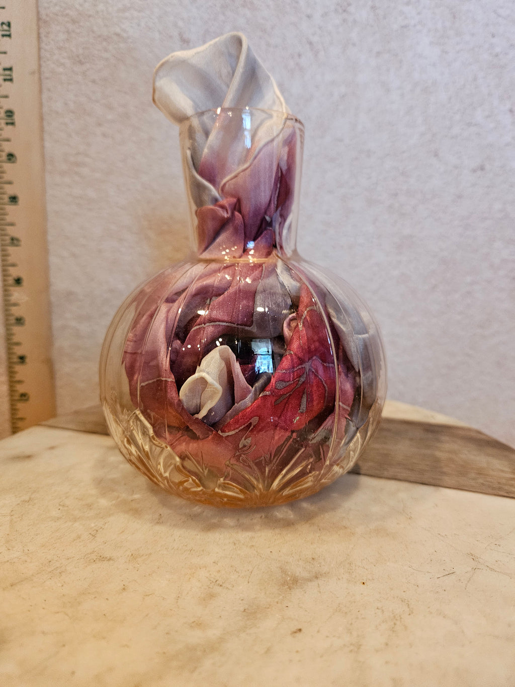 Decorative Glass Bottle with Floral Design