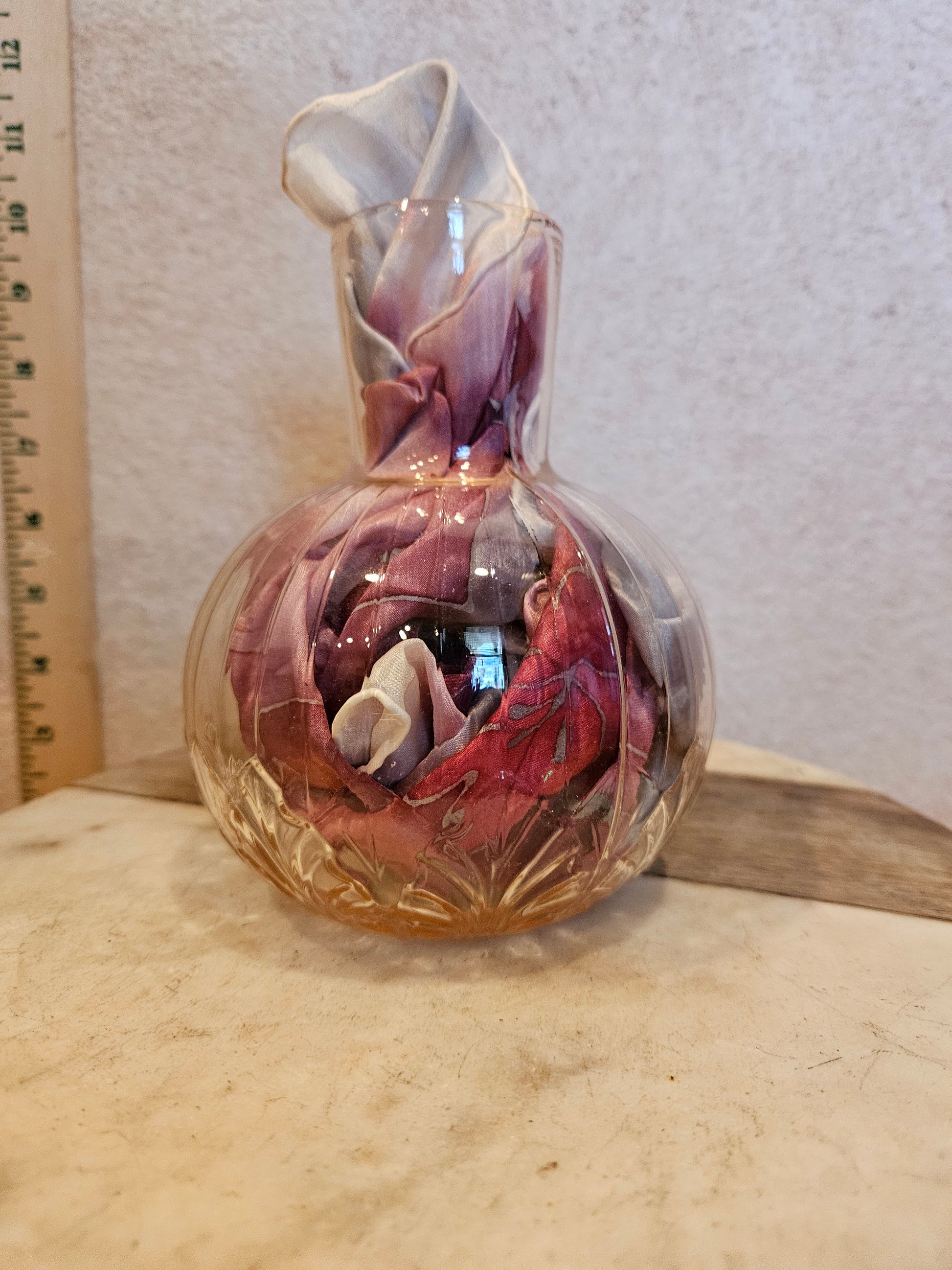 Decorative Glass Bottle with Floral Design