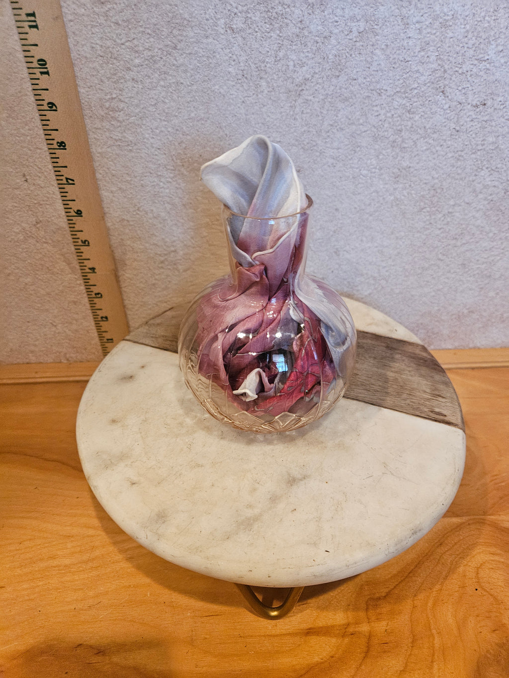 Decorative Glass Bottle with Floral Design