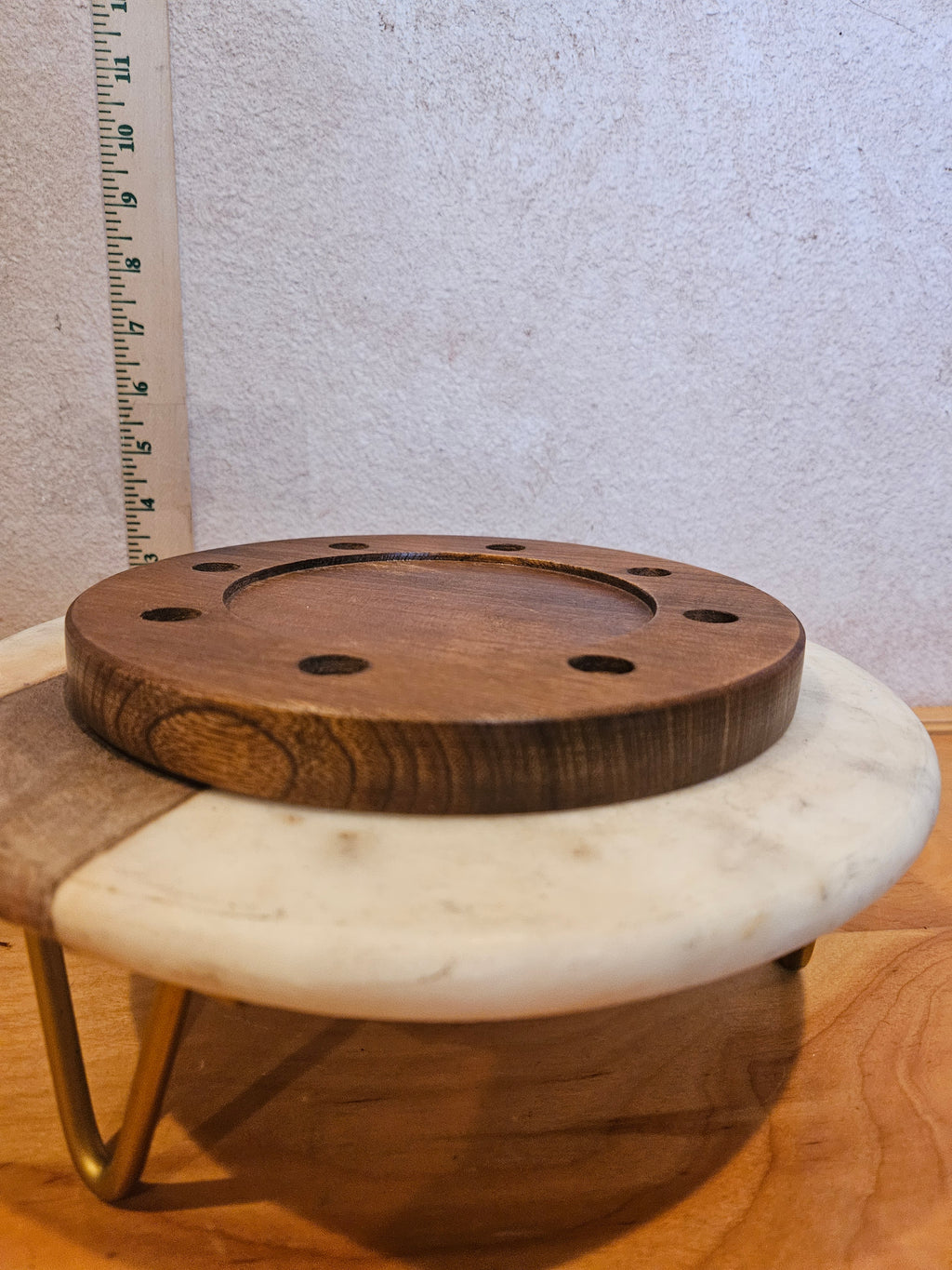 Stylish Wooden and Marble Decorative Stand
