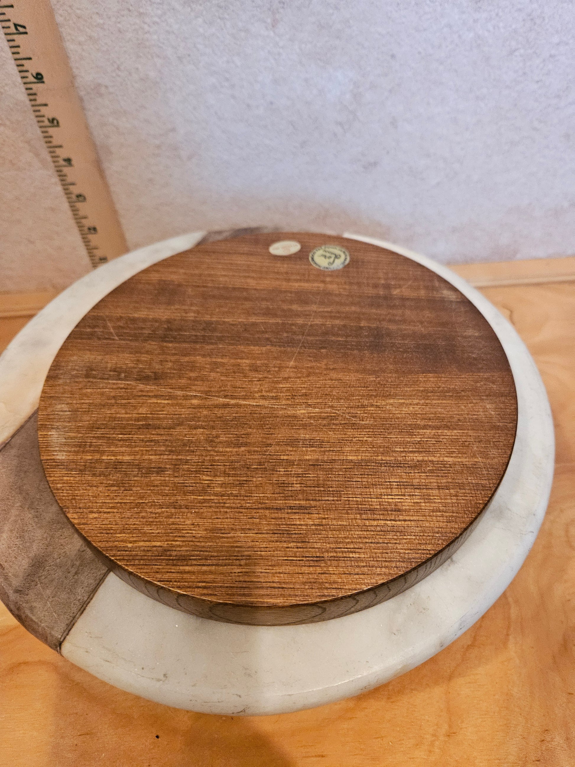 Stylish Wooden and Marble Decorative Stand