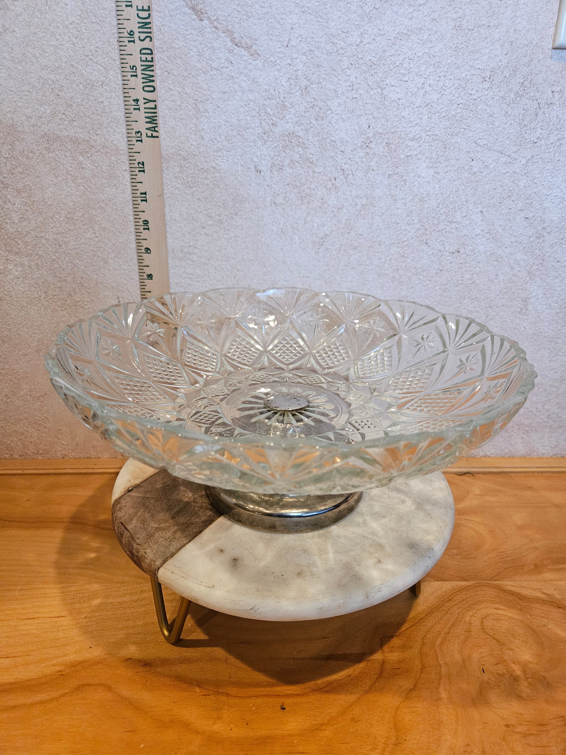 Crystal Decorative Bowl with Silver Rim