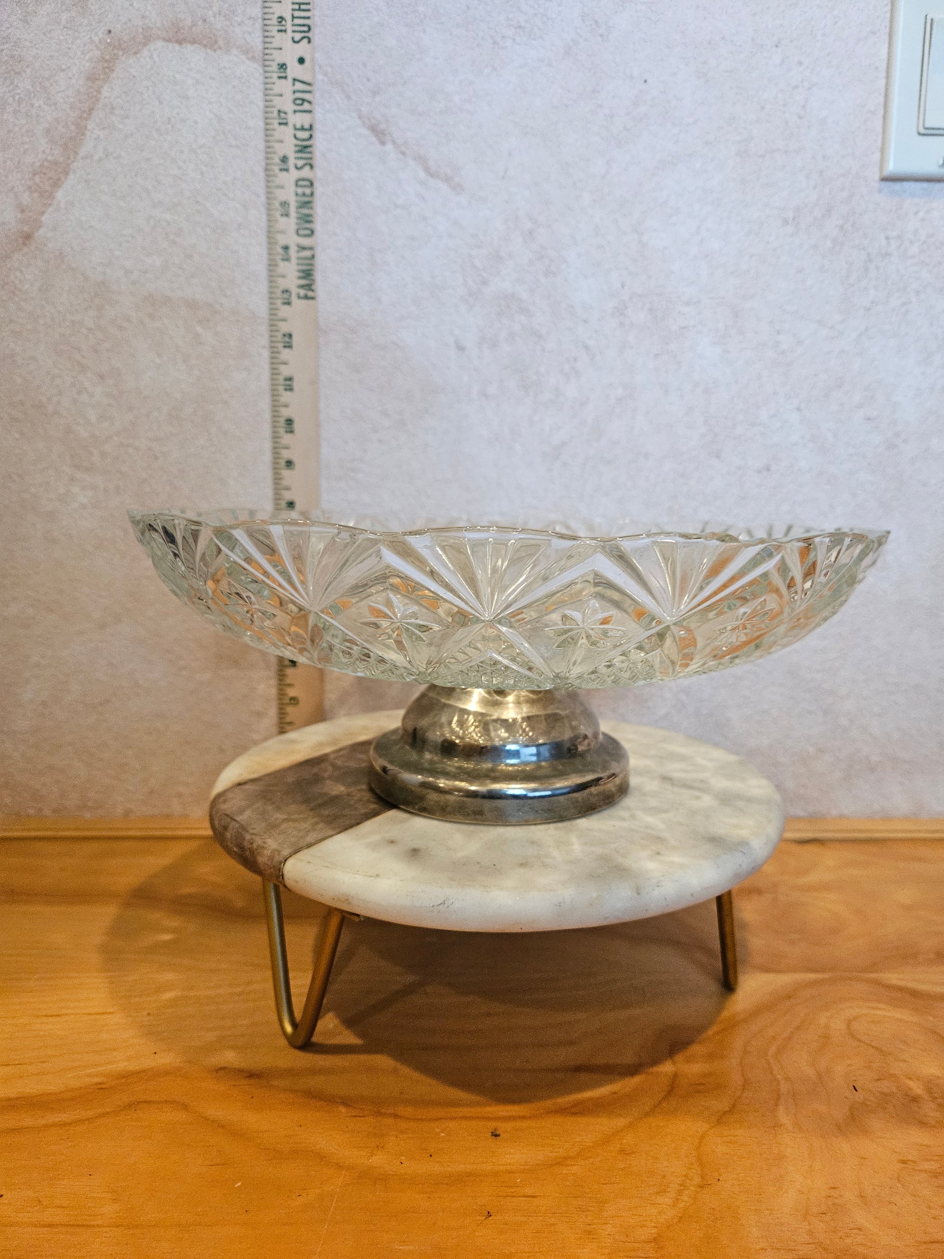 Crystal Decorative Bowl with Silver Rim