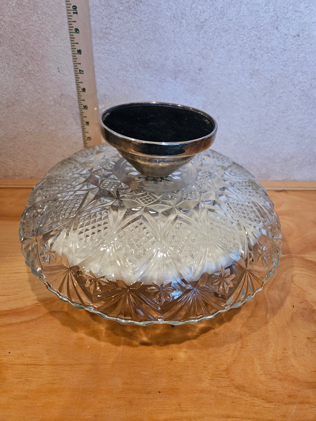 Crystal Decorative Bowl with Silver Rim