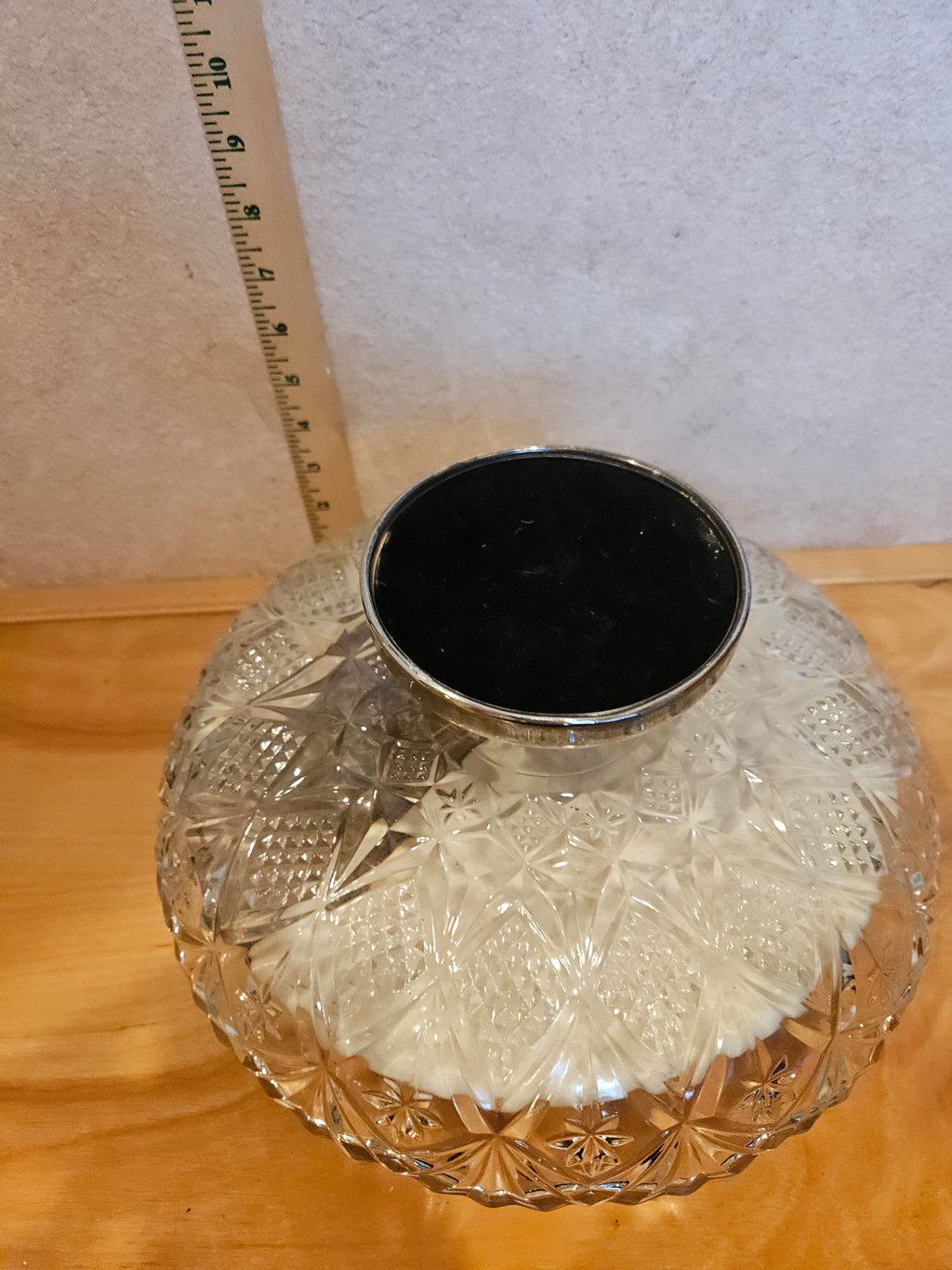 Crystal Decorative Bowl with Silver Rim