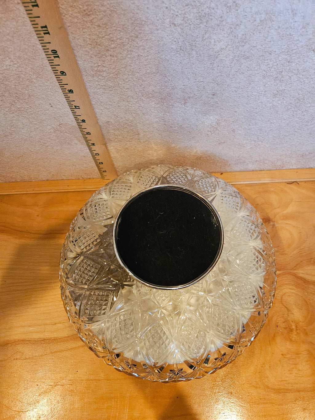 Crystal Decorative Bowl with Silver Rim