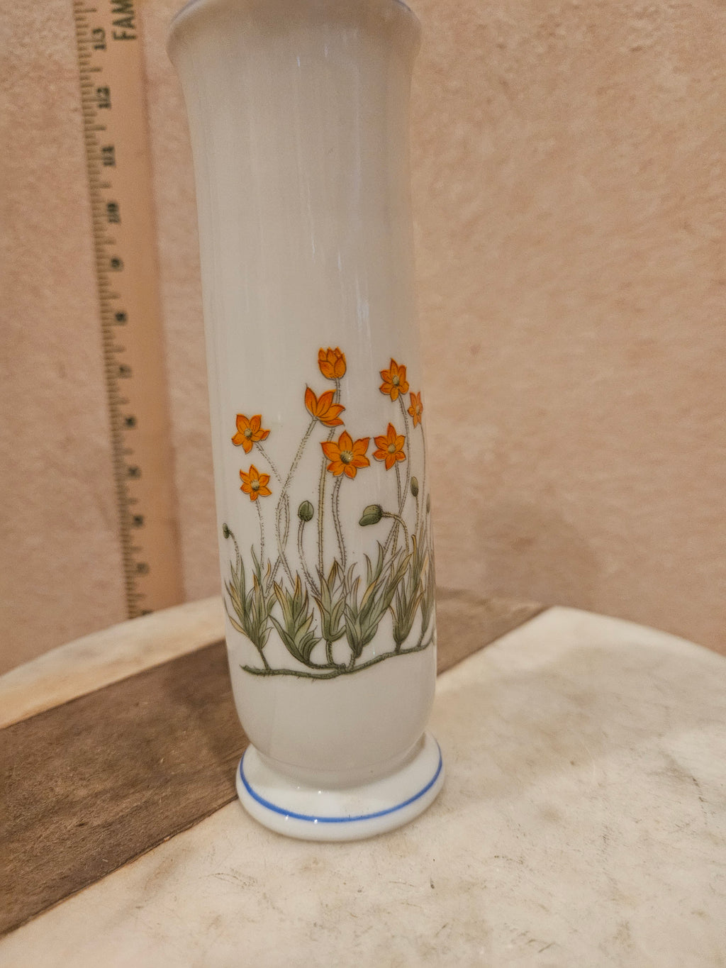 Hand-Painted Floral Ceramic Vase
