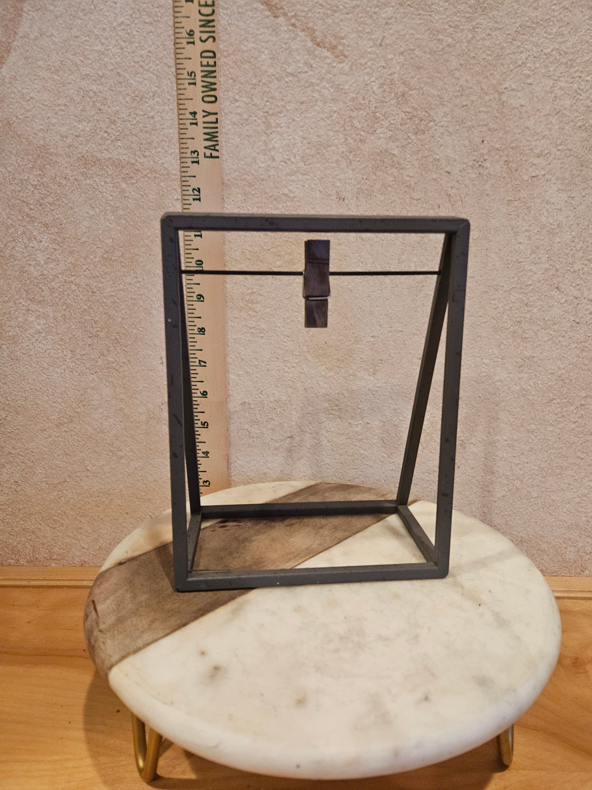 Metal Picture Frame Stand with Wooden Base