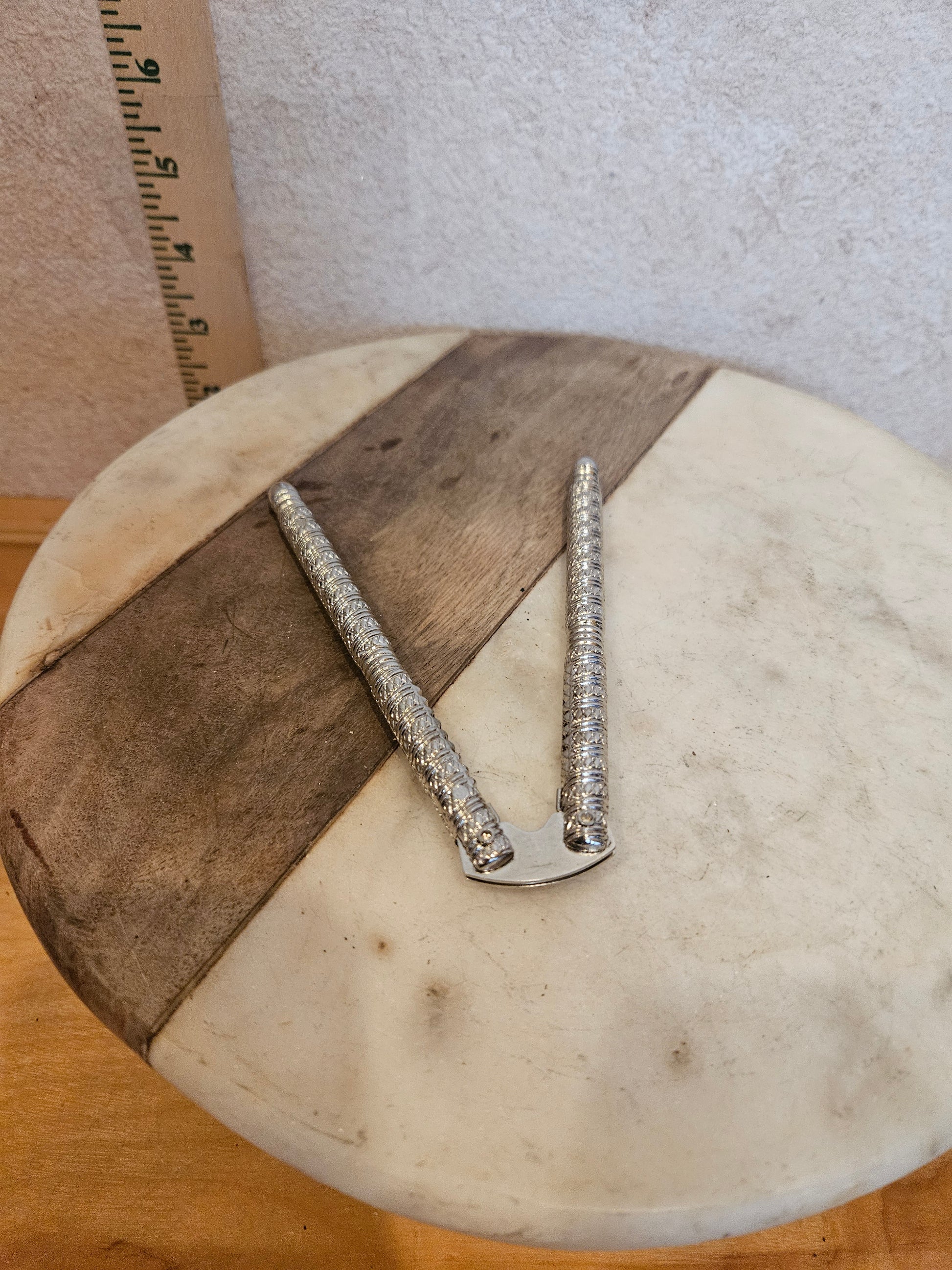 Vintage Silver Gripper Tongs