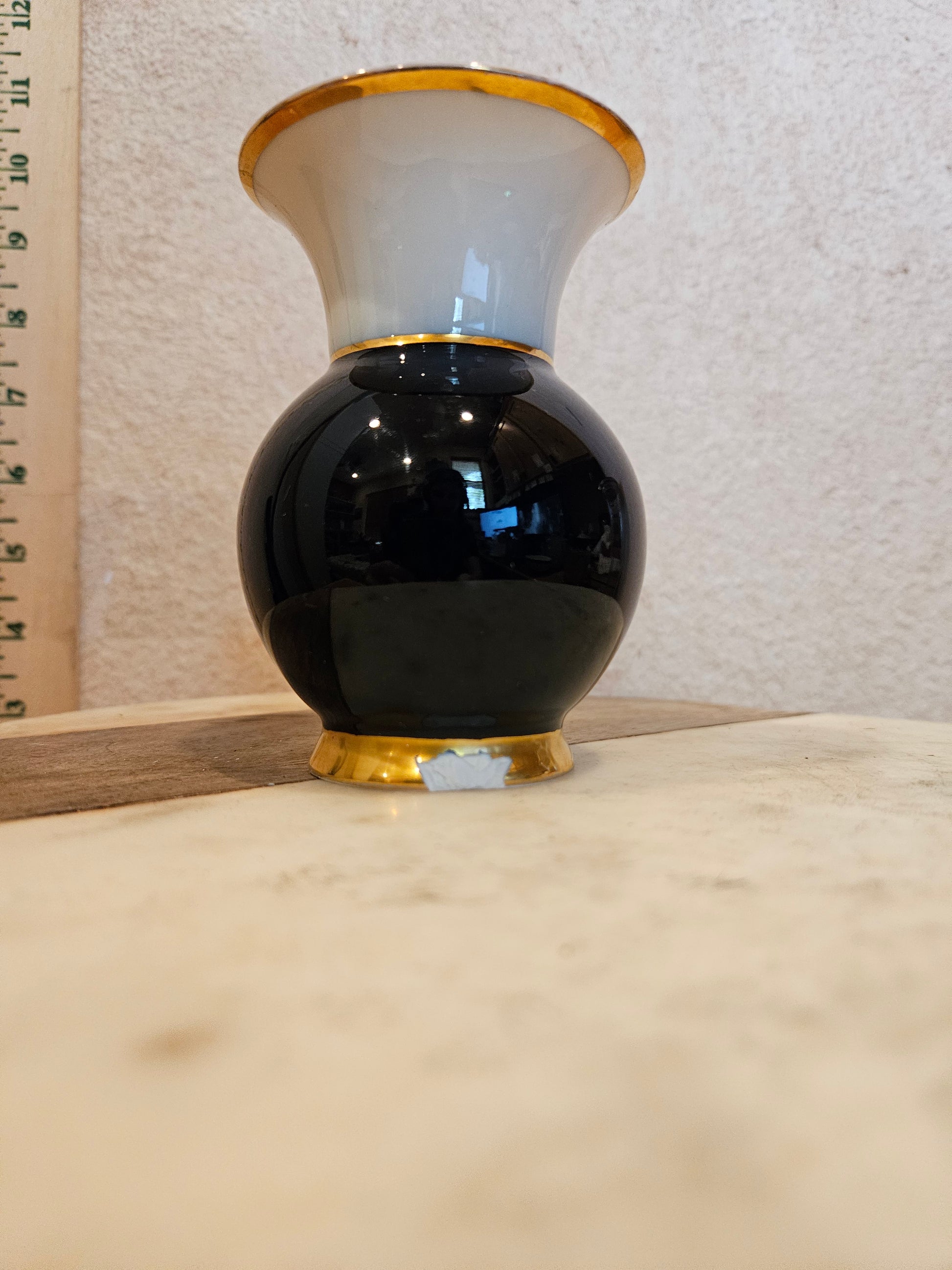 Black and Gold Decorative Vase