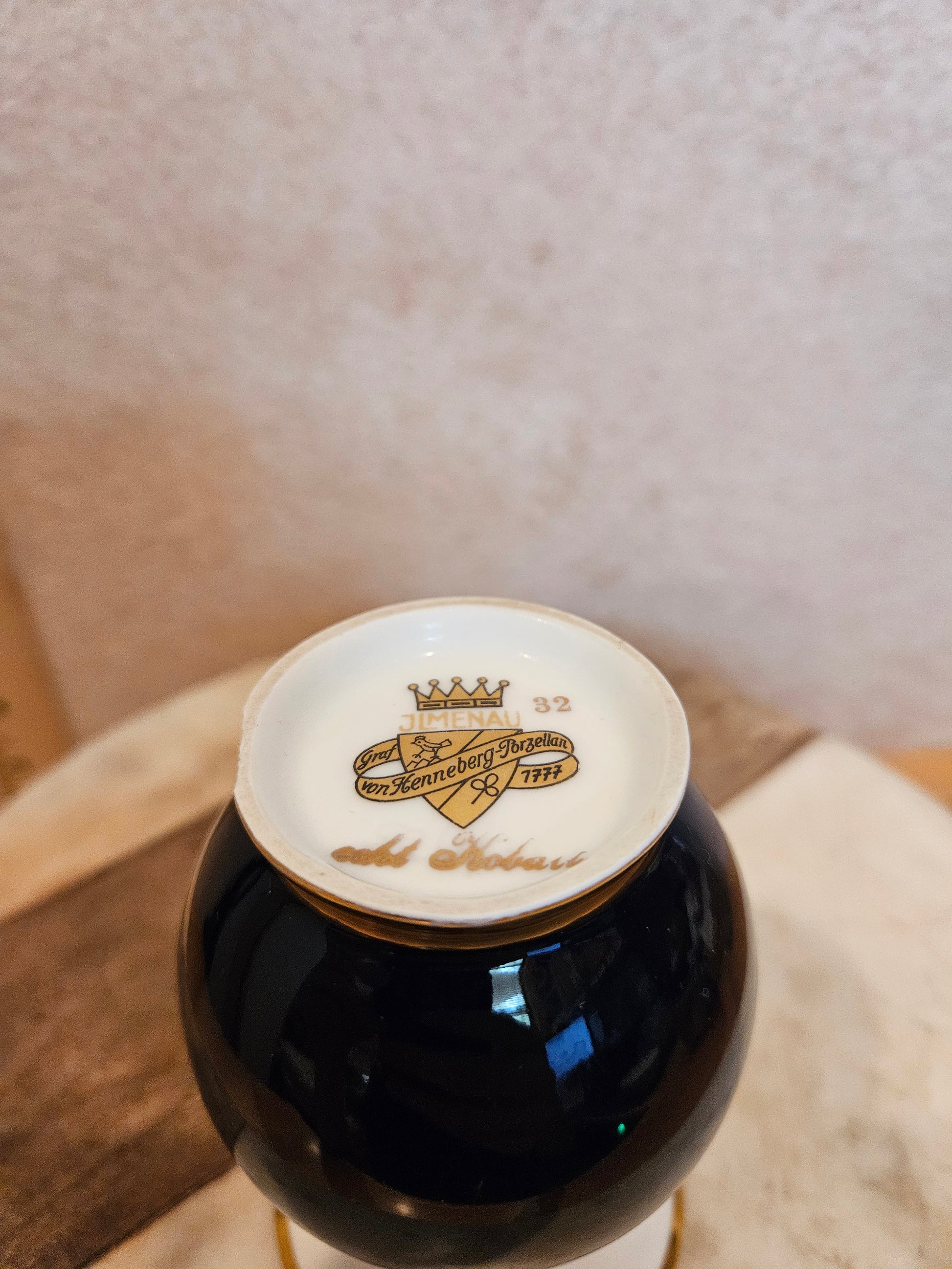 Black and Gold Decorative Vase
