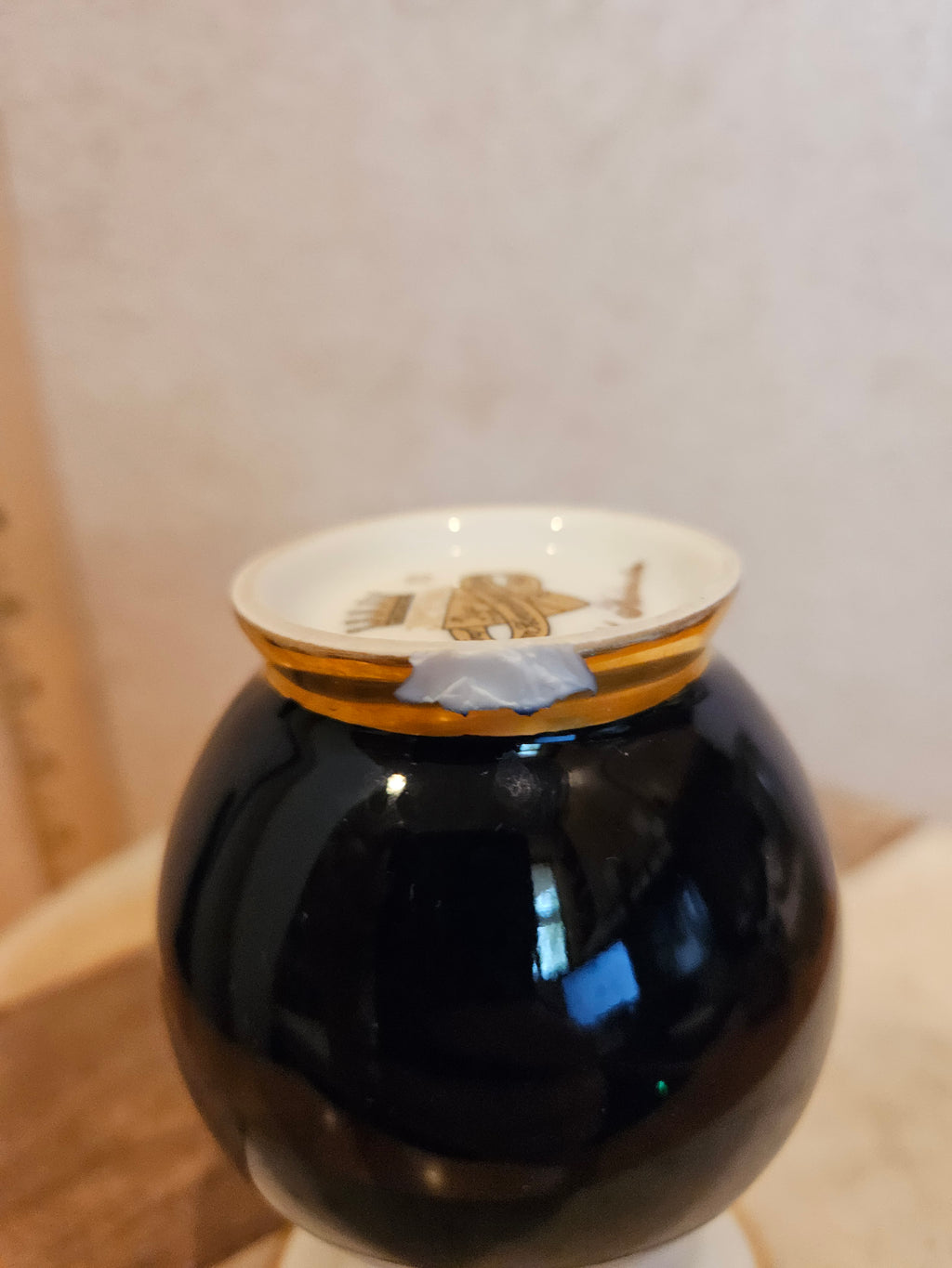 Black and Gold Decorative Vase