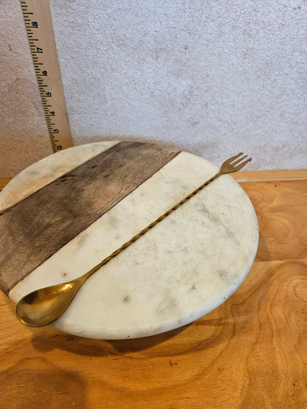 Brass Serving Spoon and Fork Set