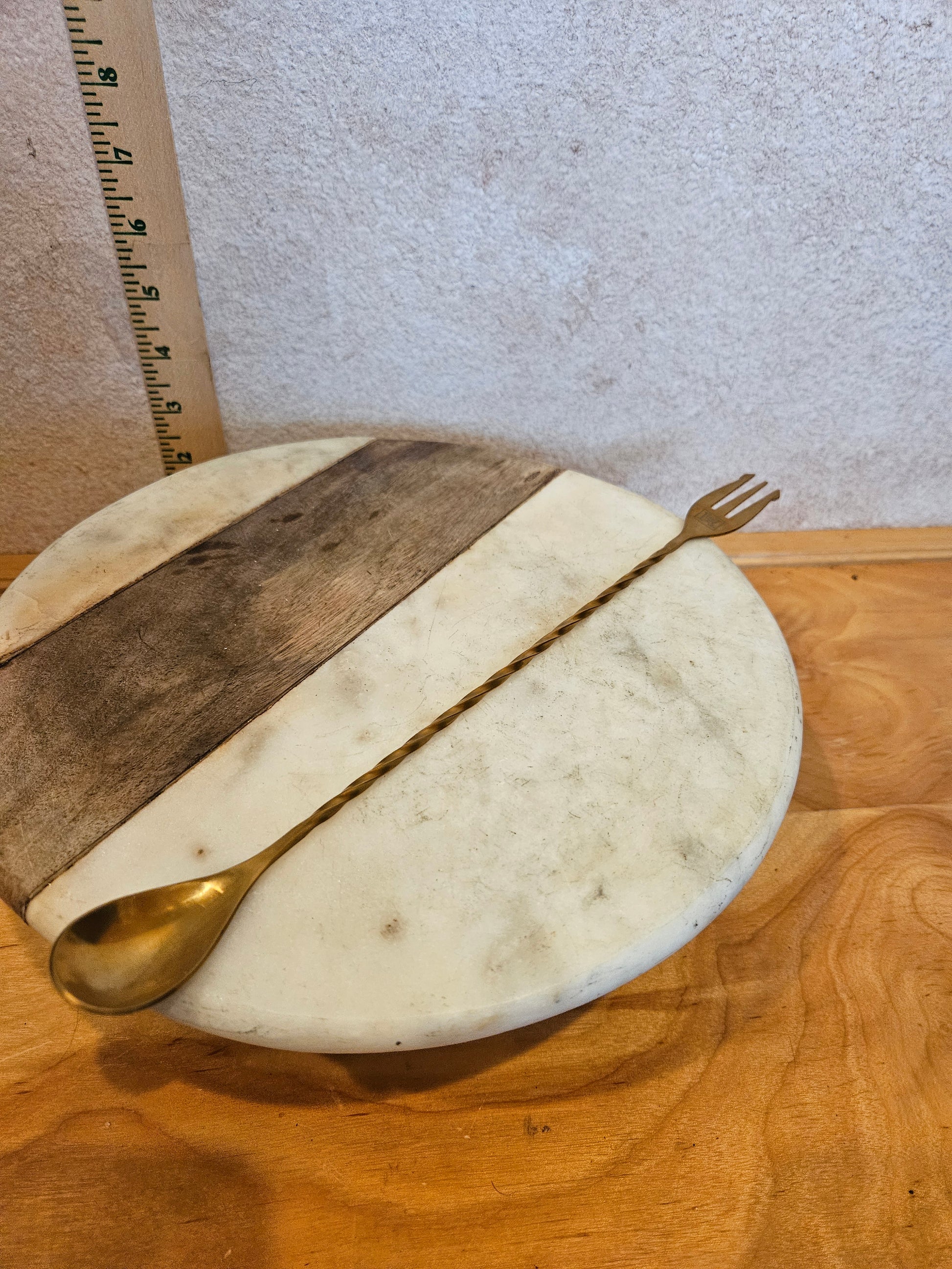 Brass Serving Spoon and Fork Set