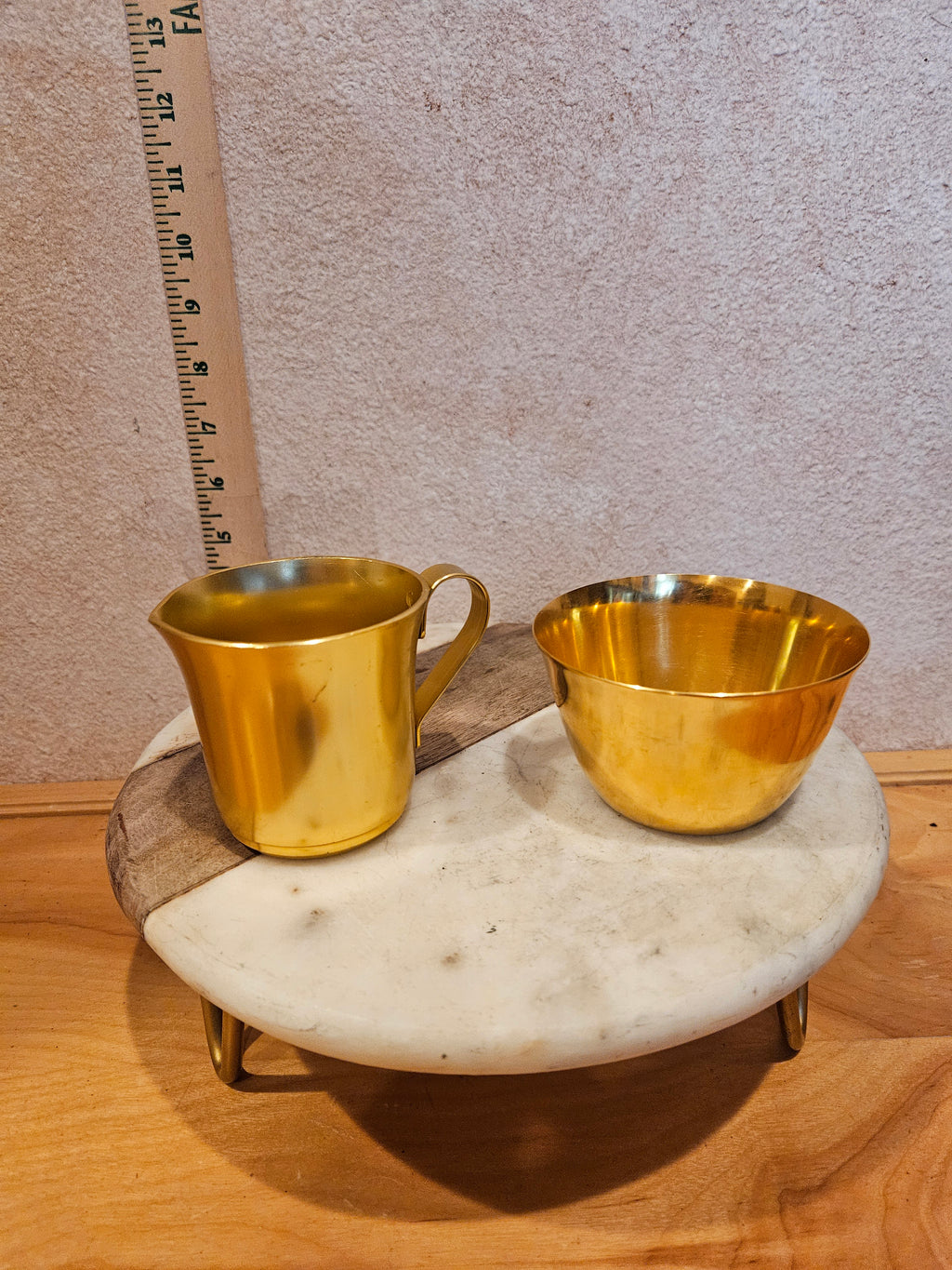 Gold Decorative Cup and Bowl Set