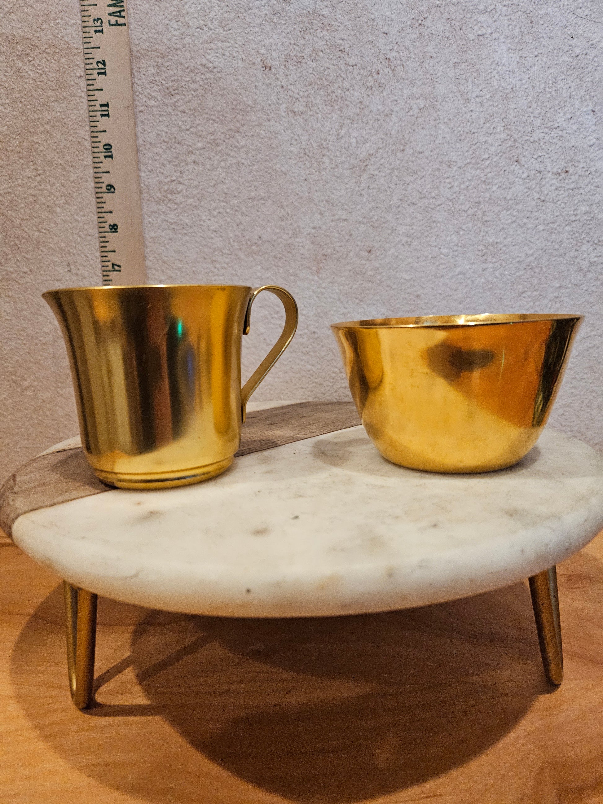 Gold Decorative Cup and Bowl Set