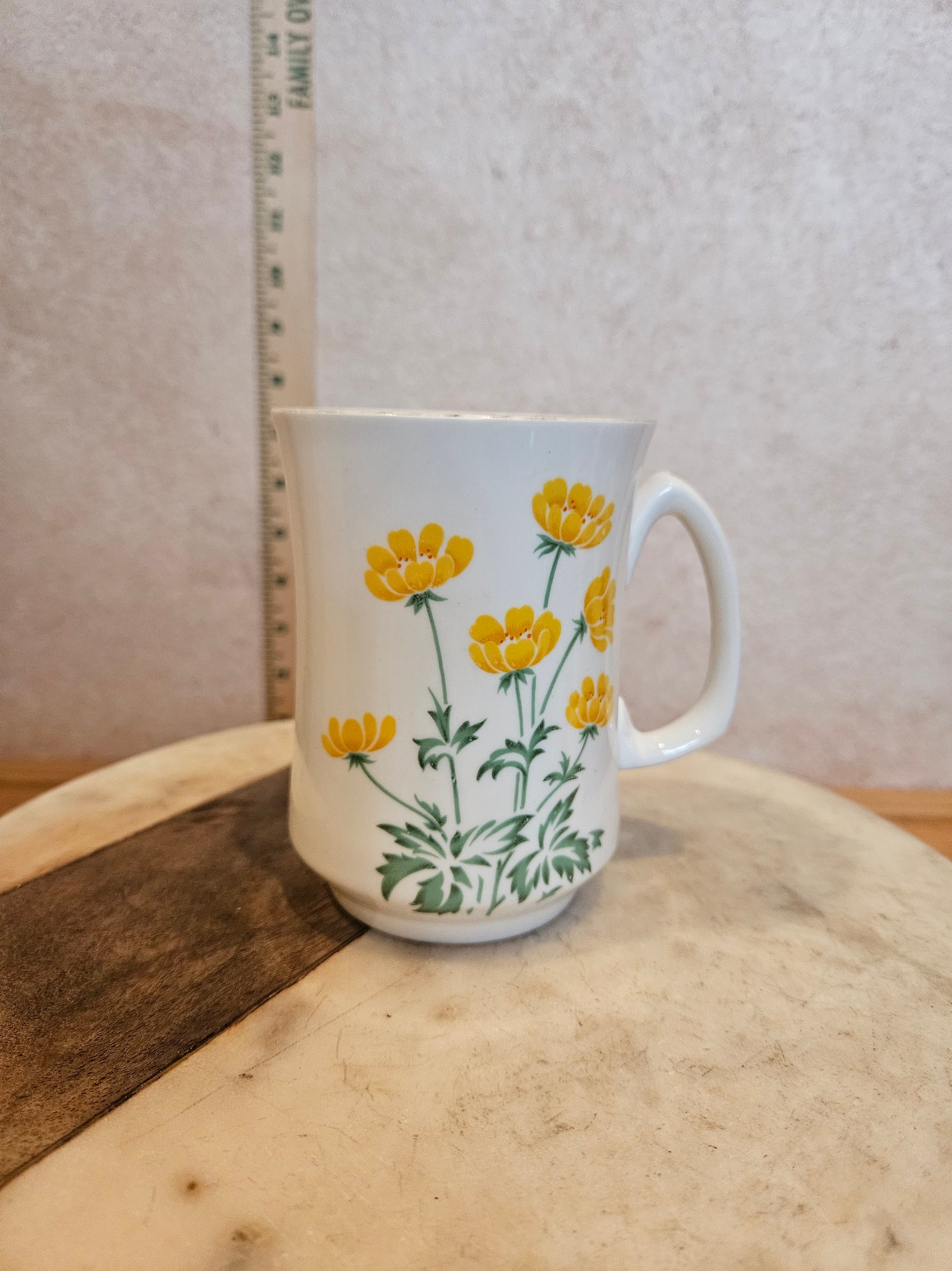 Crown Sterling Fine Bone China Mug with Yellow Flowers