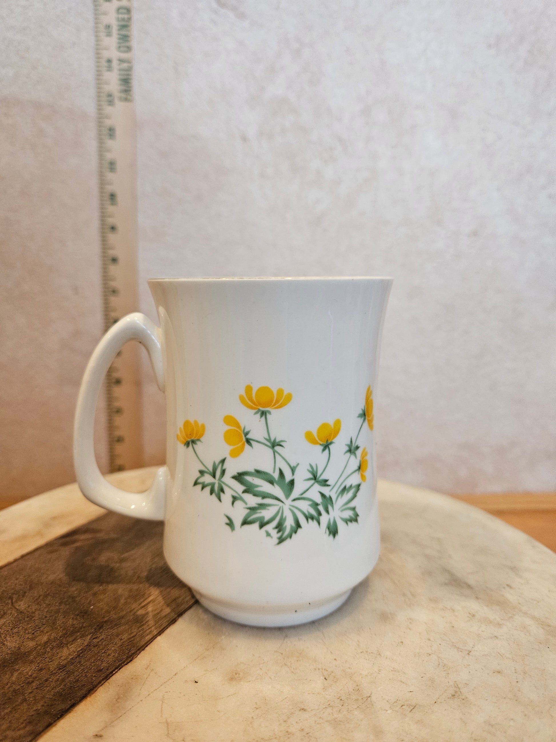 Crown Sterling Fine Bone China Mug with Yellow Flowers