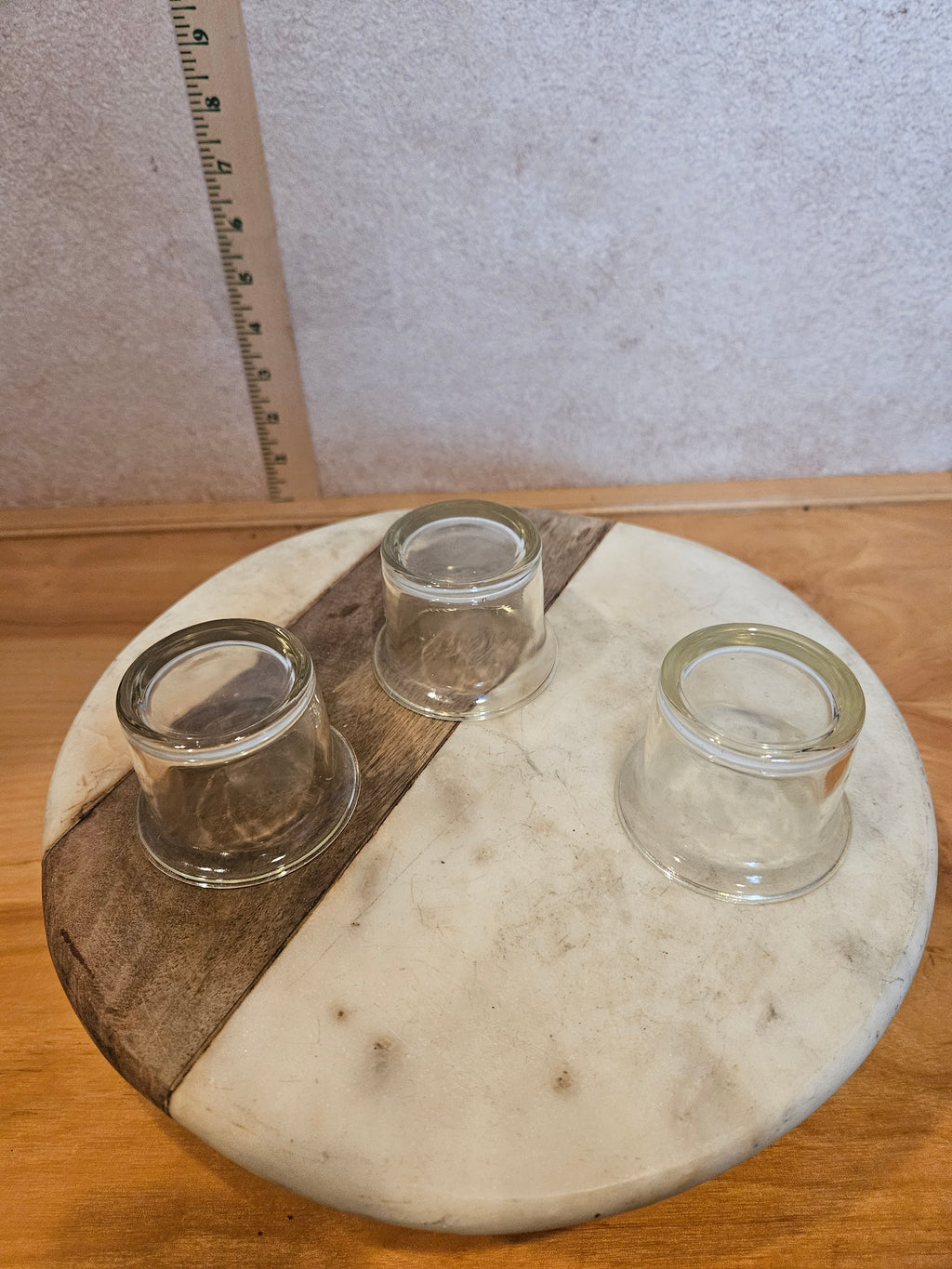 Set of Three Glass Candle Holders