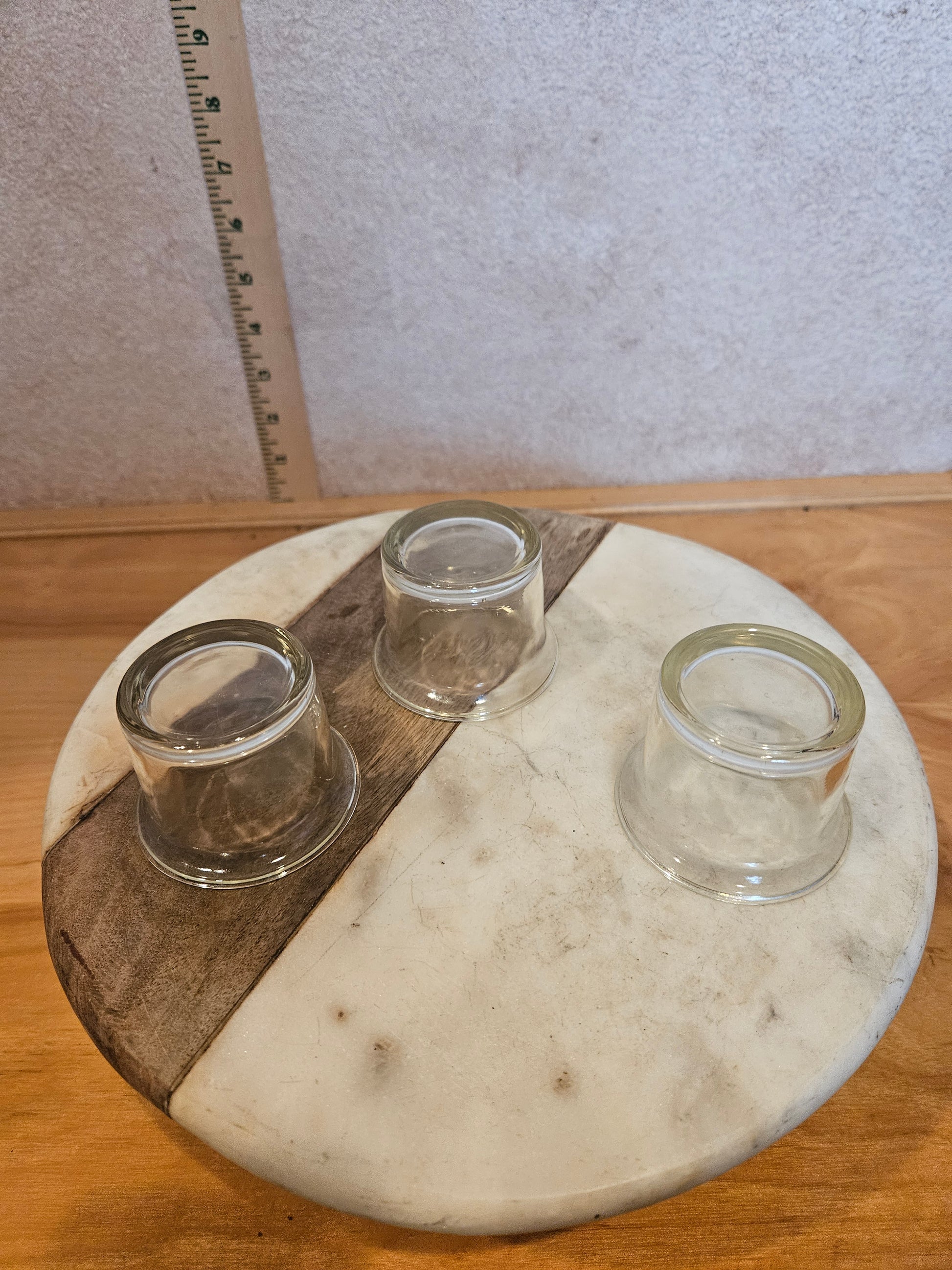 Set of Three Glass Candle Holders