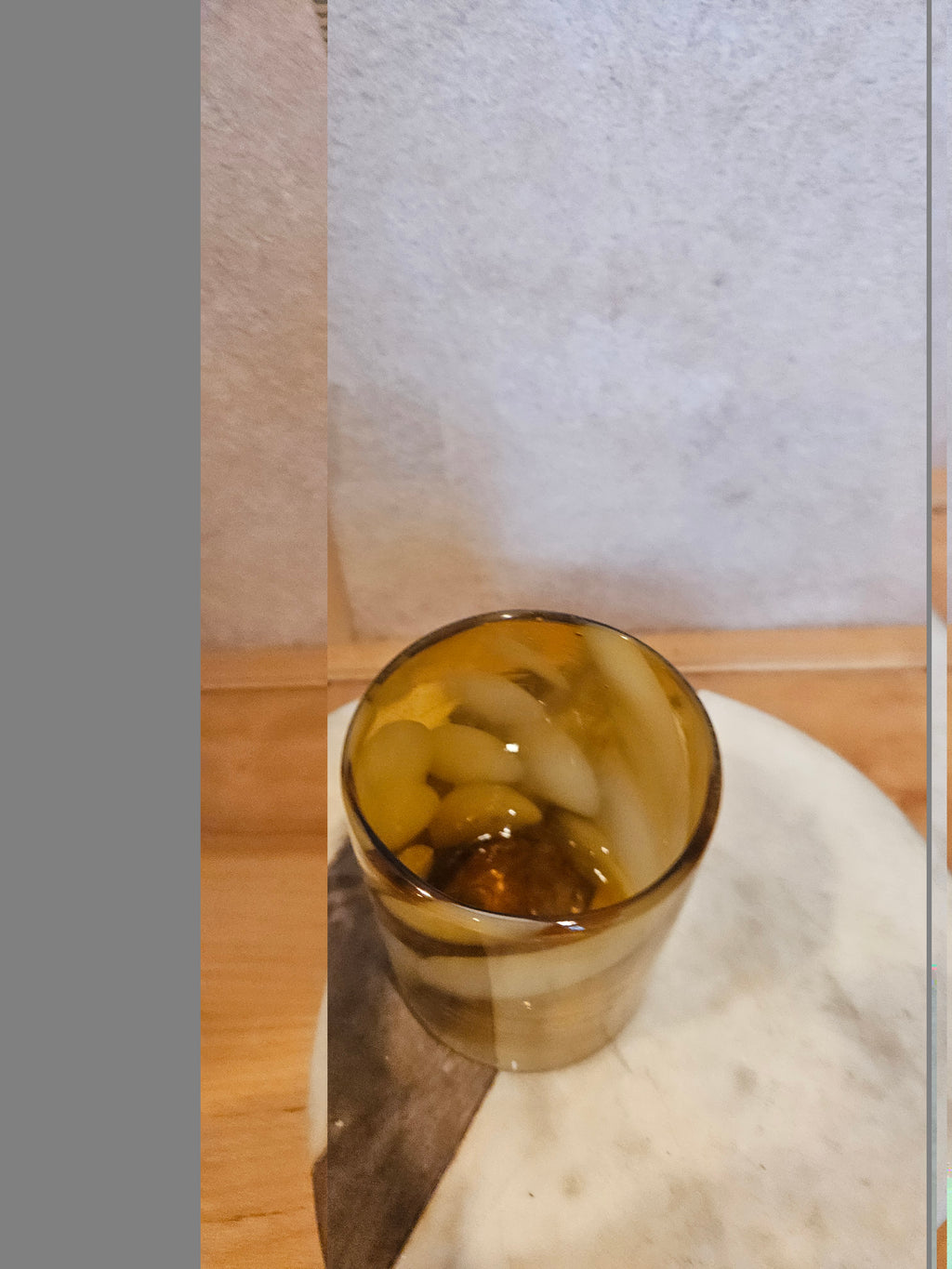 Vintage Amber Glass Candle Holder