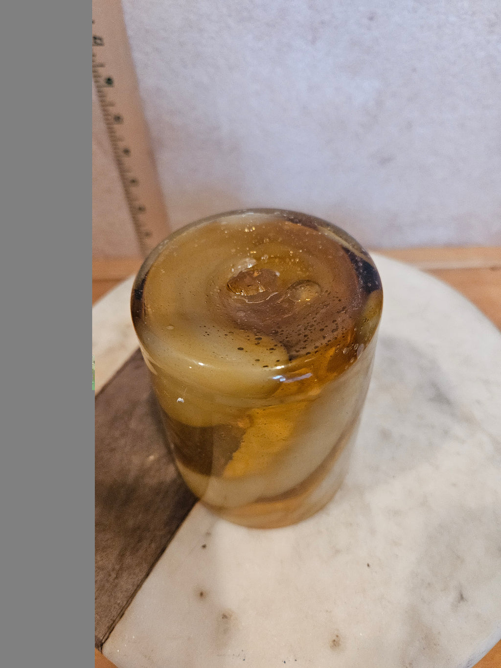 Vintage Amber Glass Candle Holder