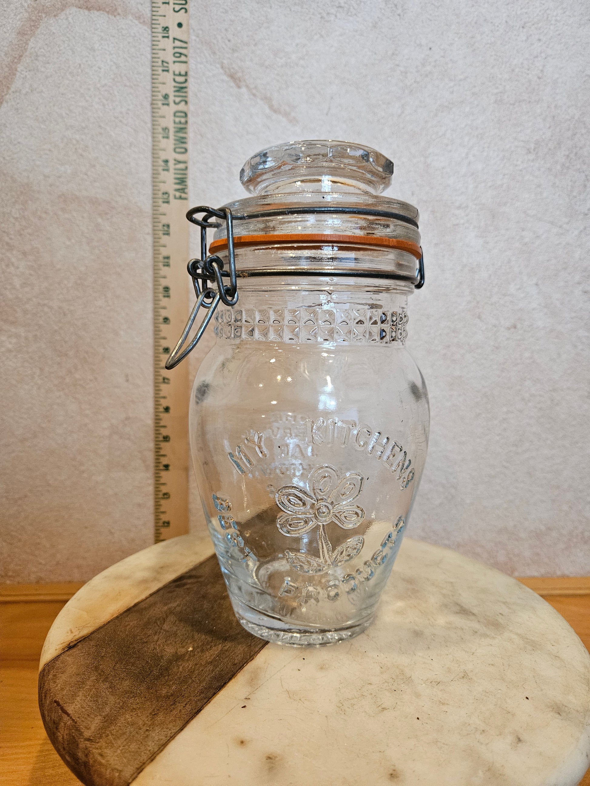 Vintage Glass Storage Jar with Lid