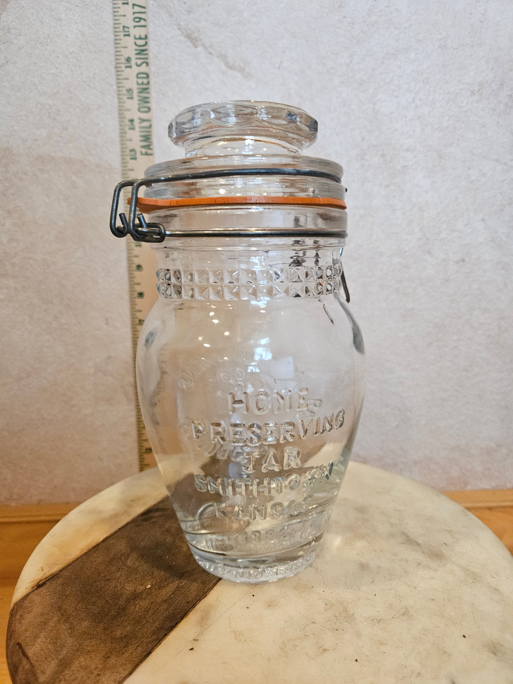 Vintage Glass Storage Jar with Lid
