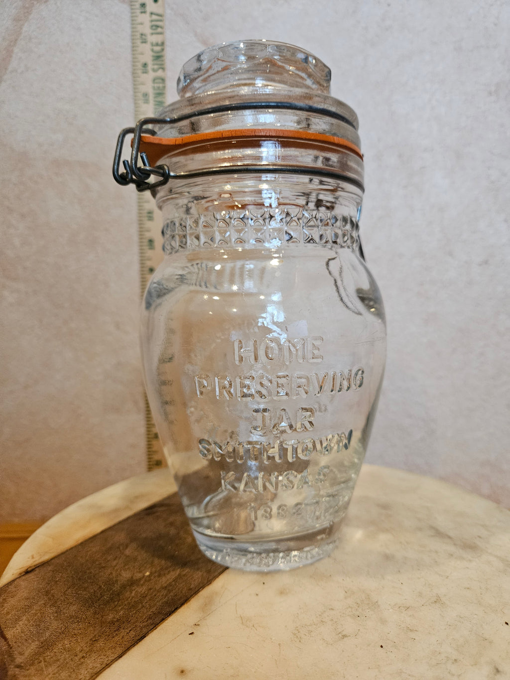 Vintage Glass Storage Jar with Lid