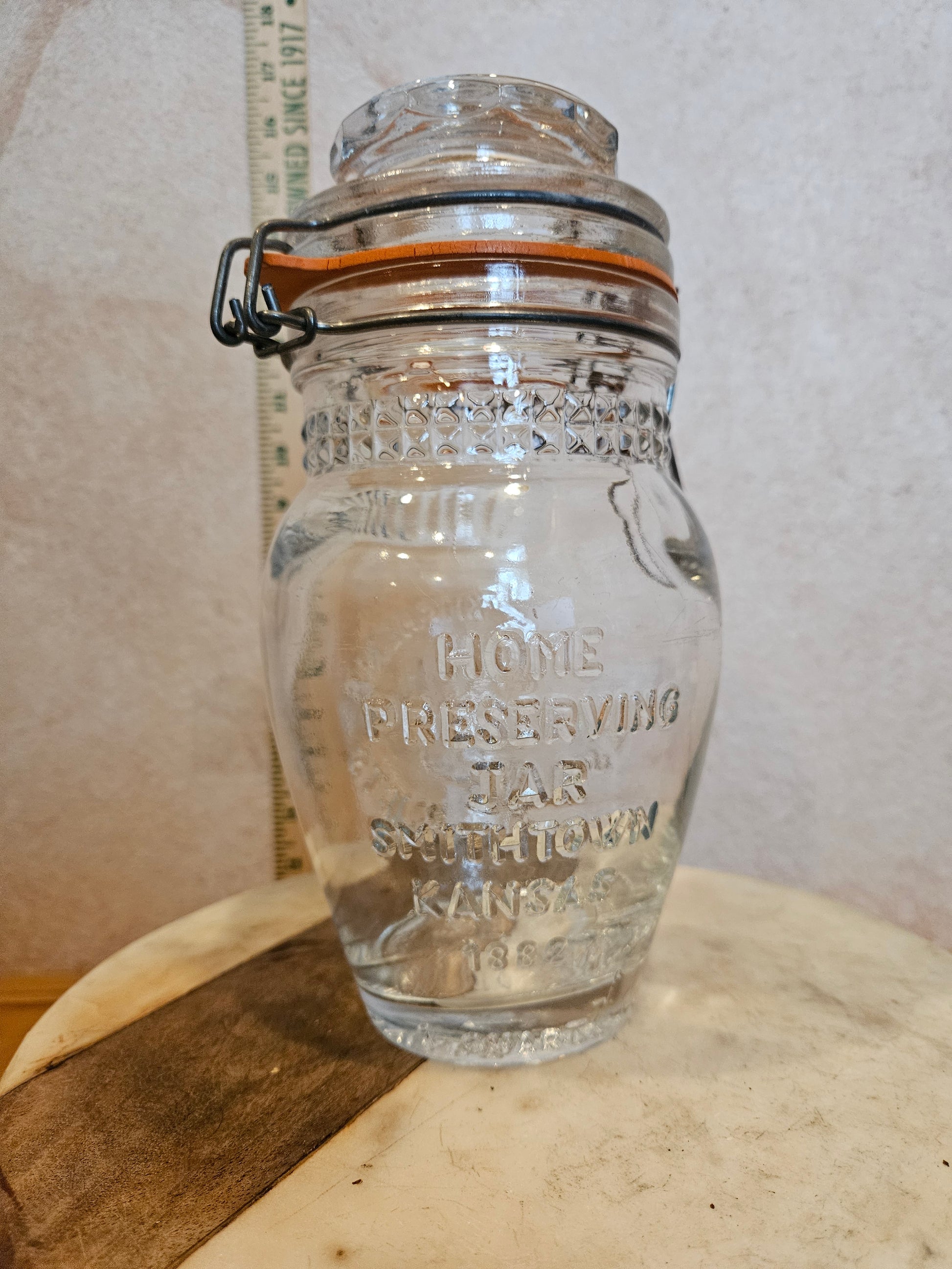 Vintage Glass Storage Jar with Lid