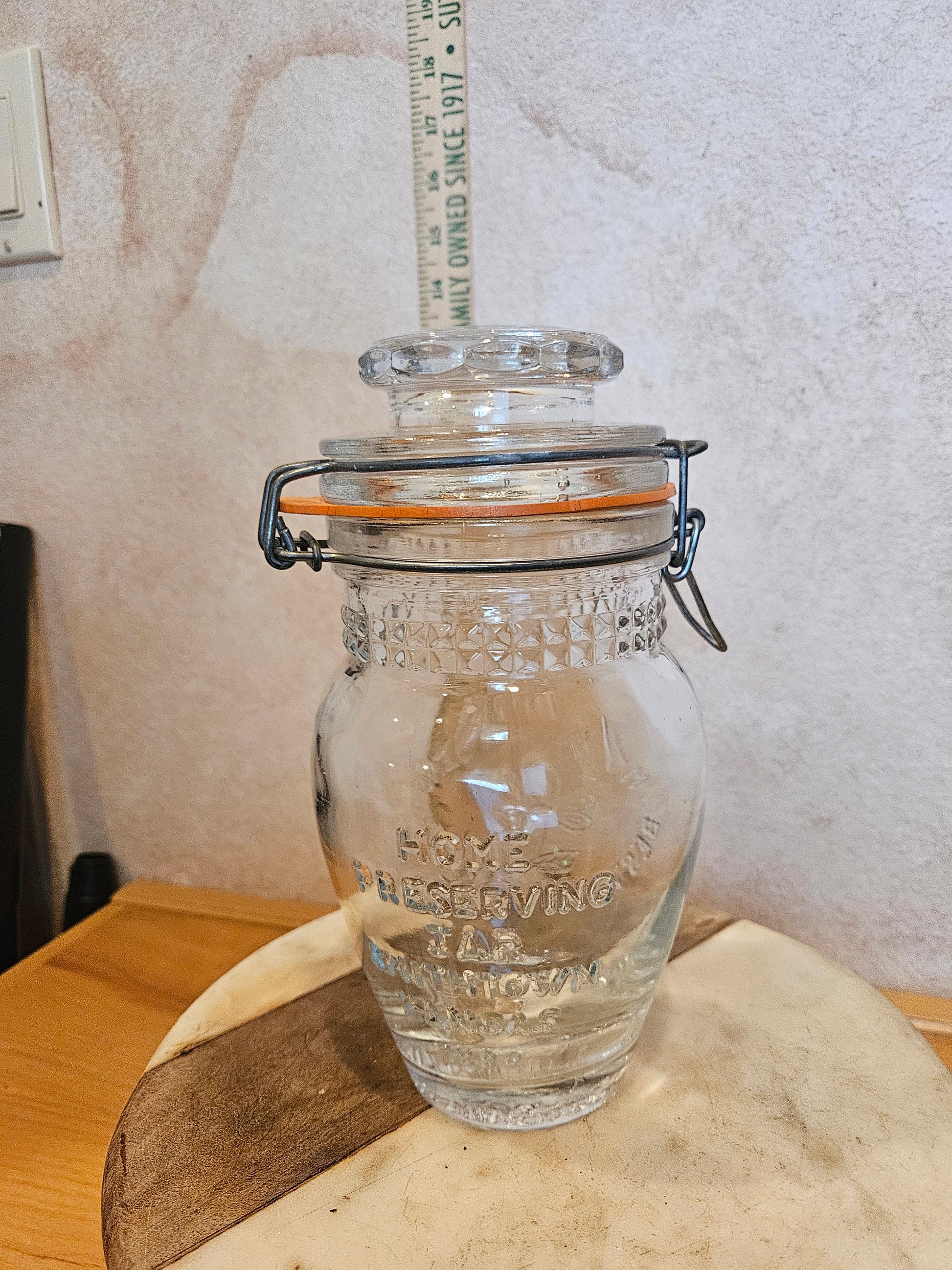 Vintage Glass Storage Jar with Lid