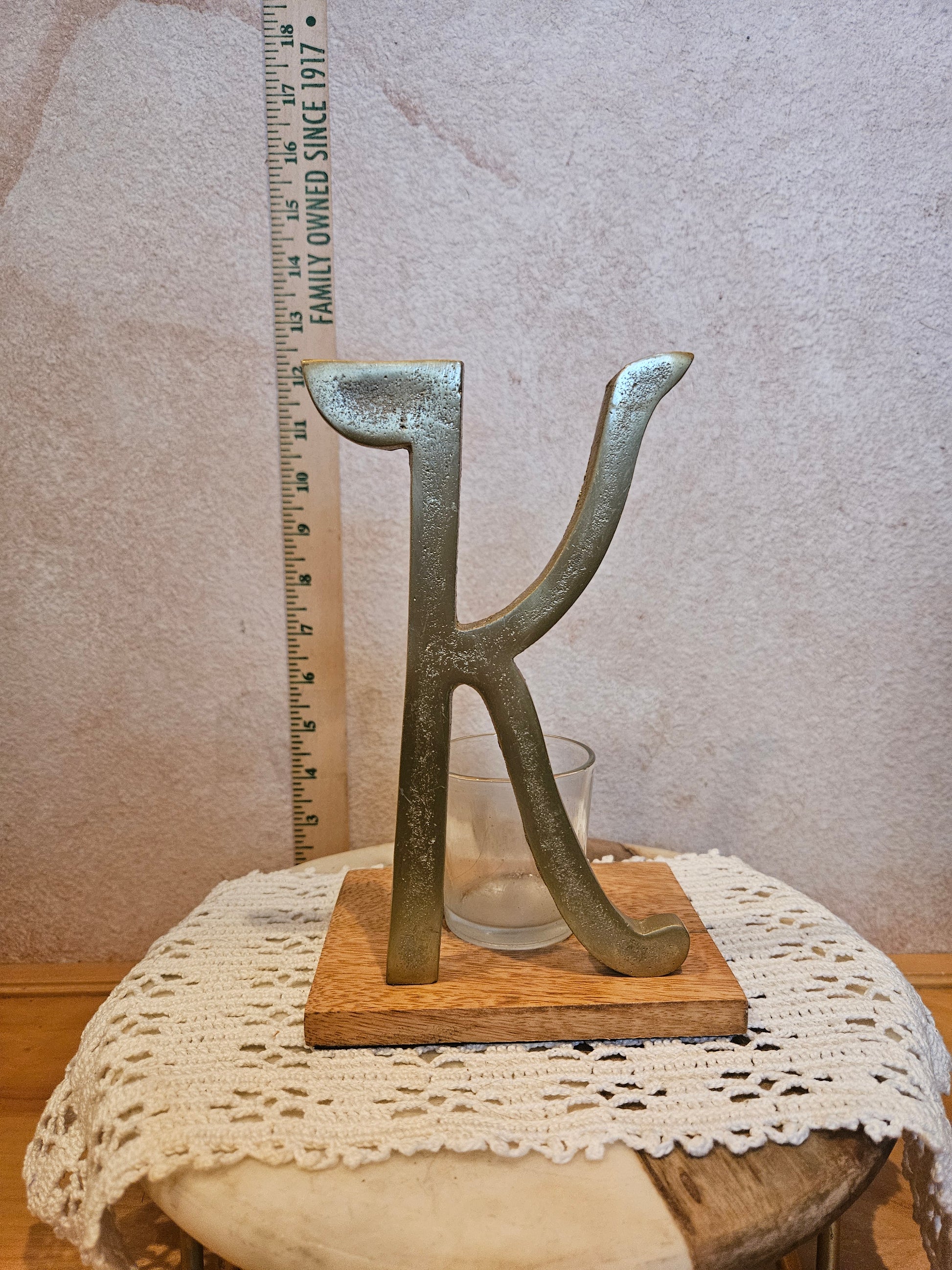 Decorative Letter K Candle Holder